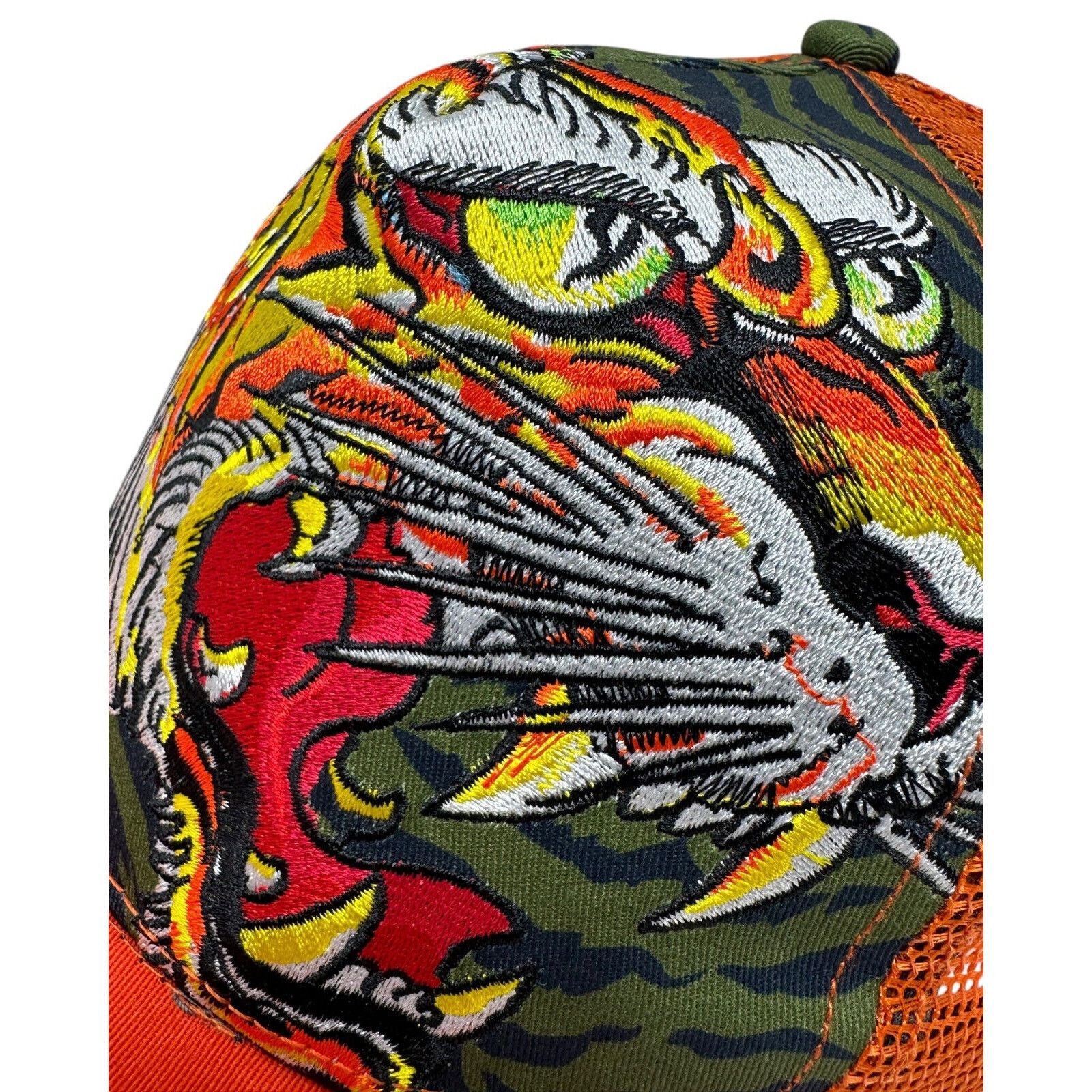 Ed Hardy Ed Hardy Trucker Hat Embroidered Tattoo Screaming Tiger Cap Size ONE SIZE - 3 Thumbnail