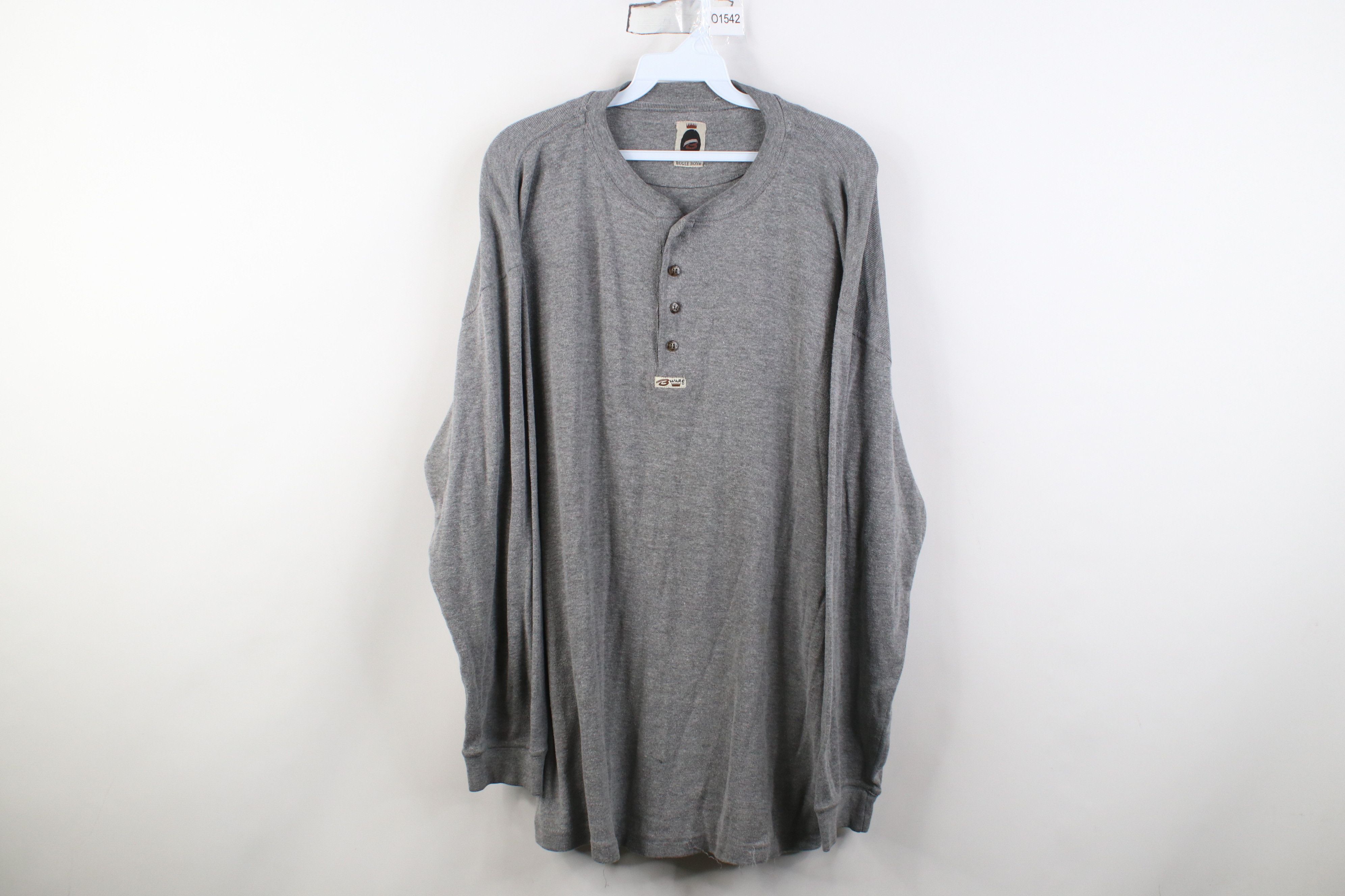 Vintage Vintage 90s Streetwear Blank Baggy Long Sleeve T-Shirt Size US XL / EU 56 / 4 - 1 Thumbnail