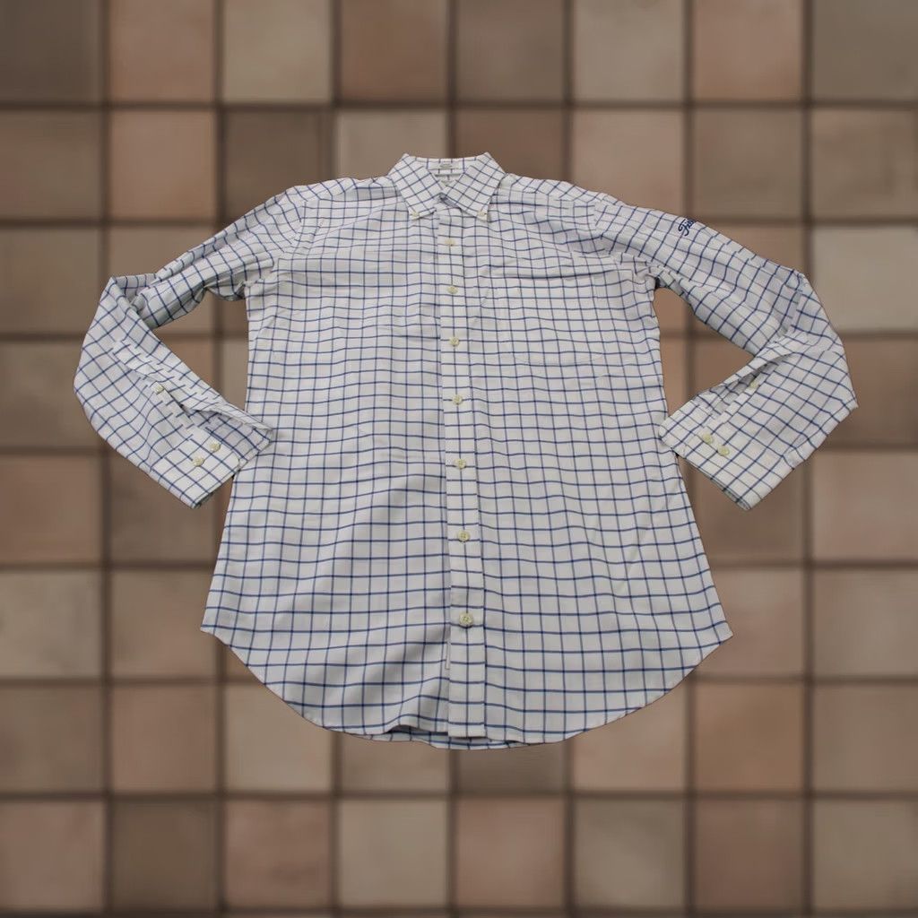 Peter Millar Peter Millar Shirt Mens S White Lightweight Button-Down Knit Check Vintage No Size US S / EU 44-46 / 1 - 1 Thumbnail