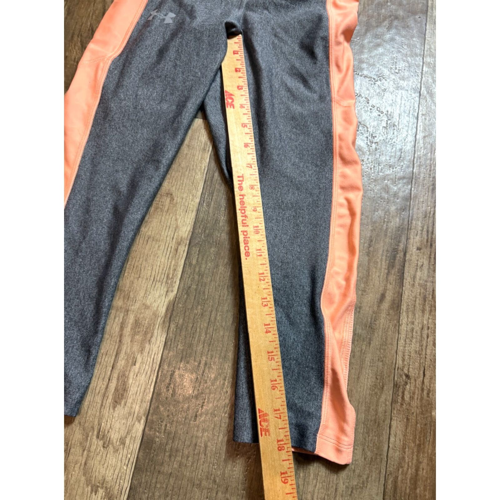 Under Armour Under Armour Compression Pants Girls S M Gray Peach Heatgear Athletic Activewear Running & Jogging Size 28" / US 6 / IT 42 - 2 Thumbnail