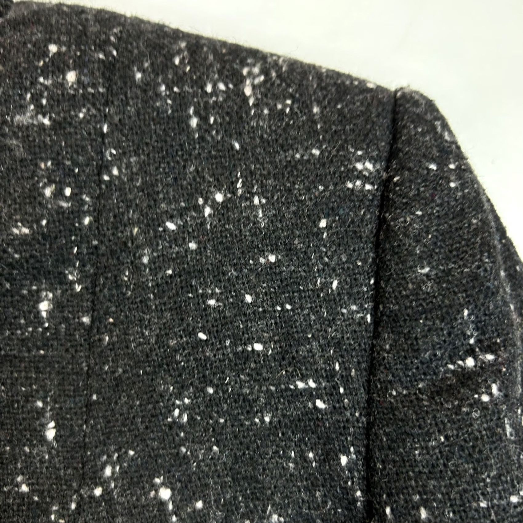 Vintage Peabody House Blazer Womens 12 Black Textured Wool Blend Lined Jacket Tweed Single-Breasted 5-Button Collarless Read Mens Womens Girls Size XL / US 12-14 / IT 48-50 - 4 Thumbnail
