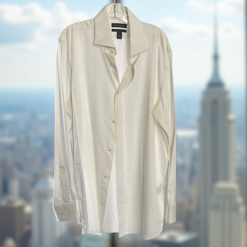 Banana Lemon Banana Republic Large Slim Fit Men's White dress shirt