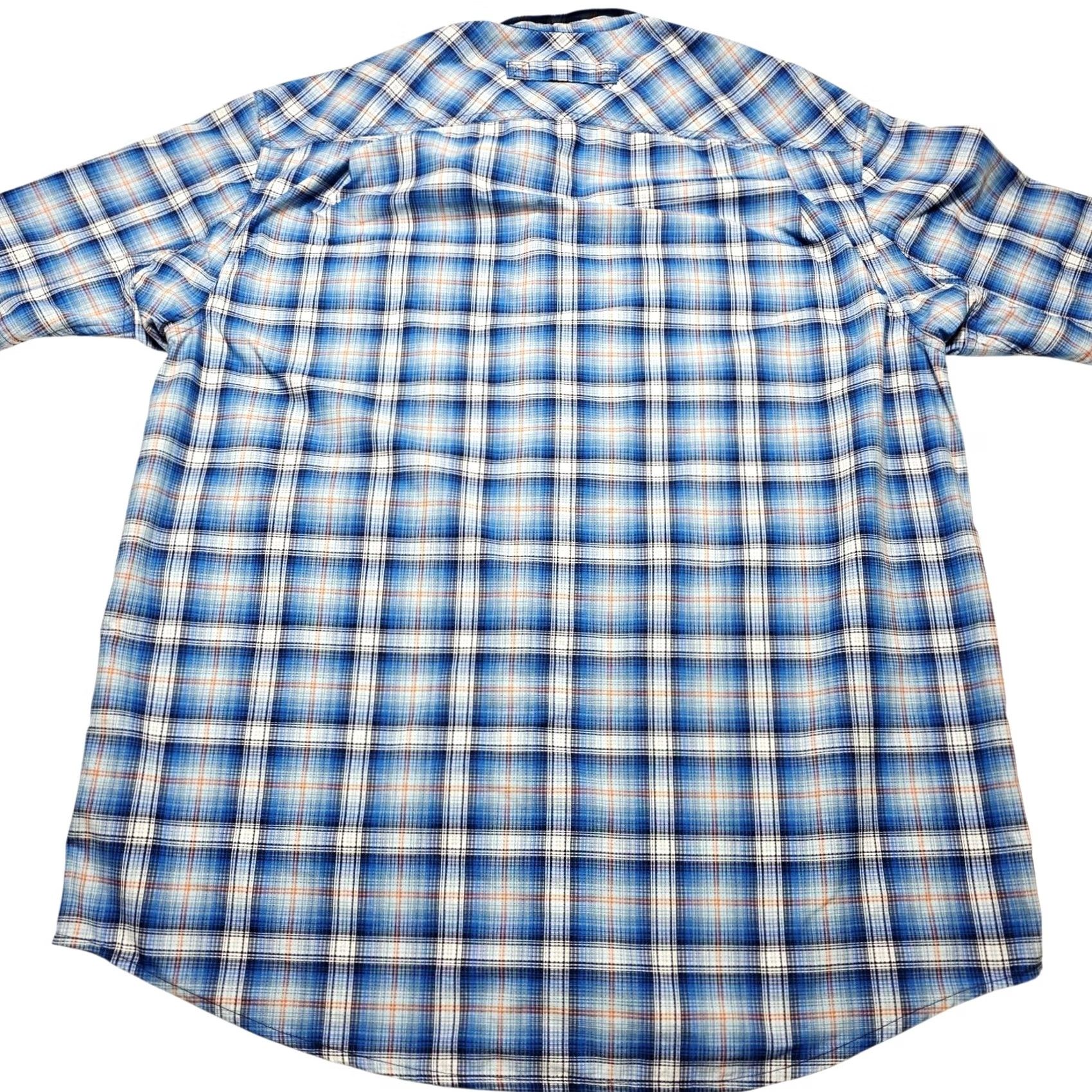 Vintage Duluth Trading Co. Men's Shirt LT Plaid Blue Short Sleeve Button-Up Regular Fit Casual Outdoor / Classic Fish Blue Size US L / EU 52-54 / 3 - 2 Thumbnail
