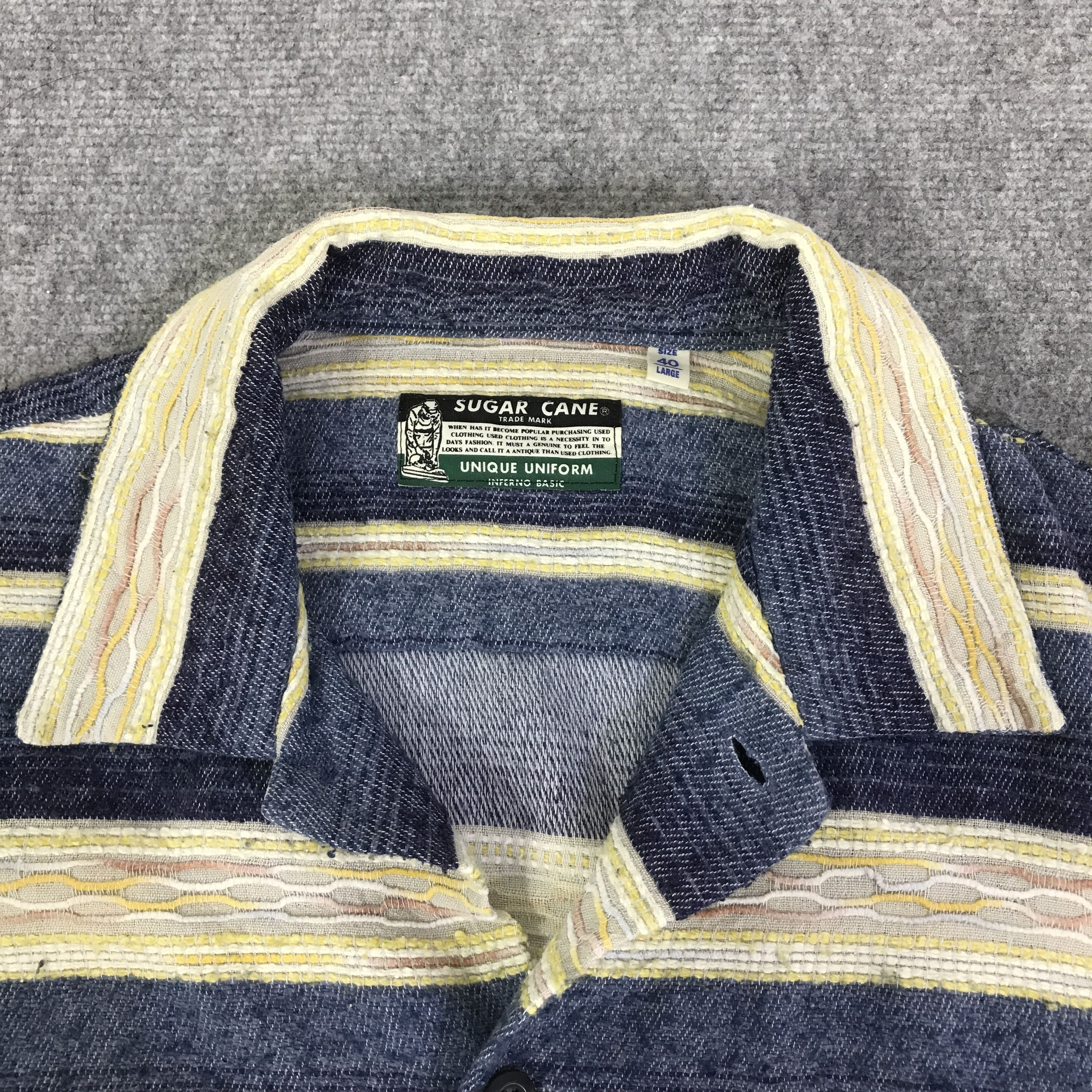 Sugar Cane sugar cane Button Striped jacket K100B14 Size US M / EU 48-50 / 2 - 7 Thumbnail