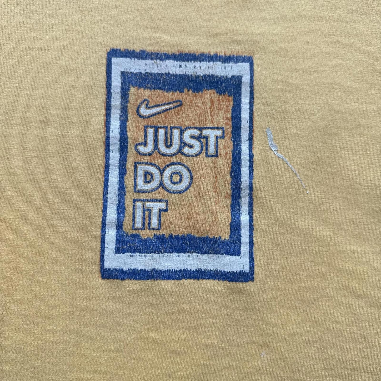 Nike Nike Yellow Cotton T-shirt With "Just Do It" Design Nike Y2K Size US S / EU 44-46 / 1 - 3 Thumbnail