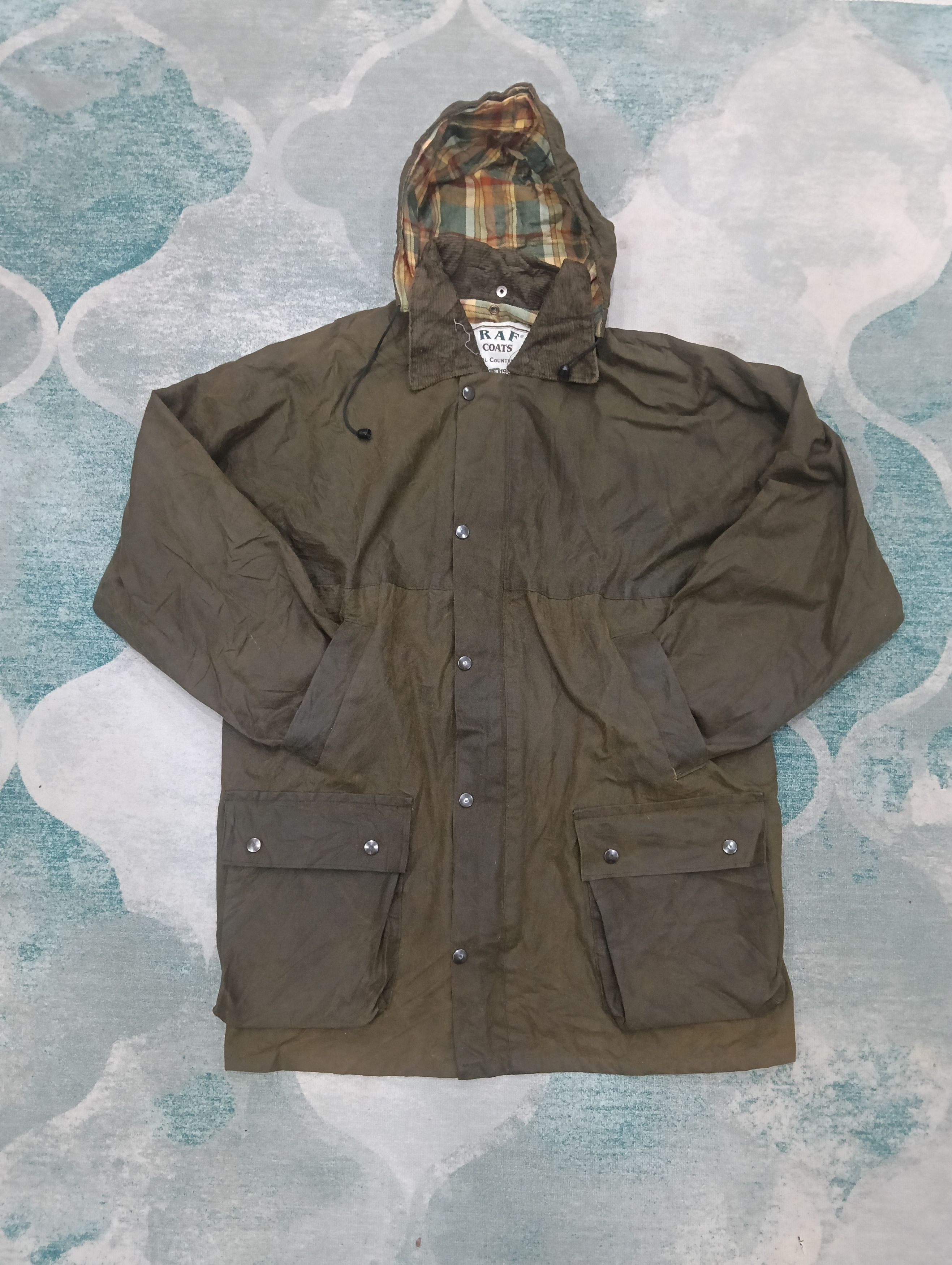 Vintage Vintage Raf British Army Wax Jacket Like Barbours Size US L / EU 52-54 / 3 - 2 Thumbnail