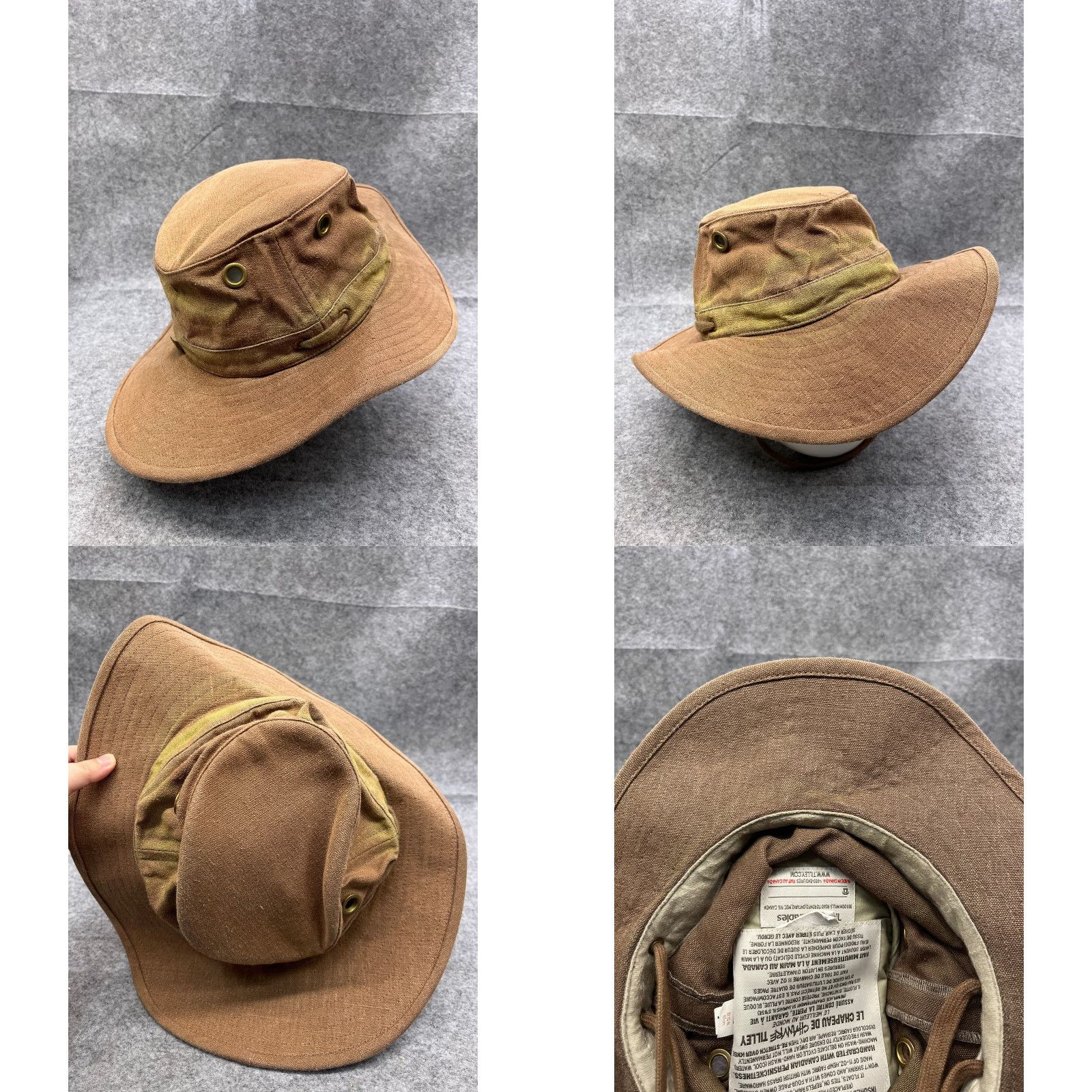 Tilley Bucket Hat Adult 7 1/2 Brown Hemp Canvas Strap  display picture 1