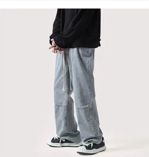 Japanese Brand Manami x Kamon Light Blue High Street Vintage Loose Jeans Size US 31 - 5 Thumbnail
