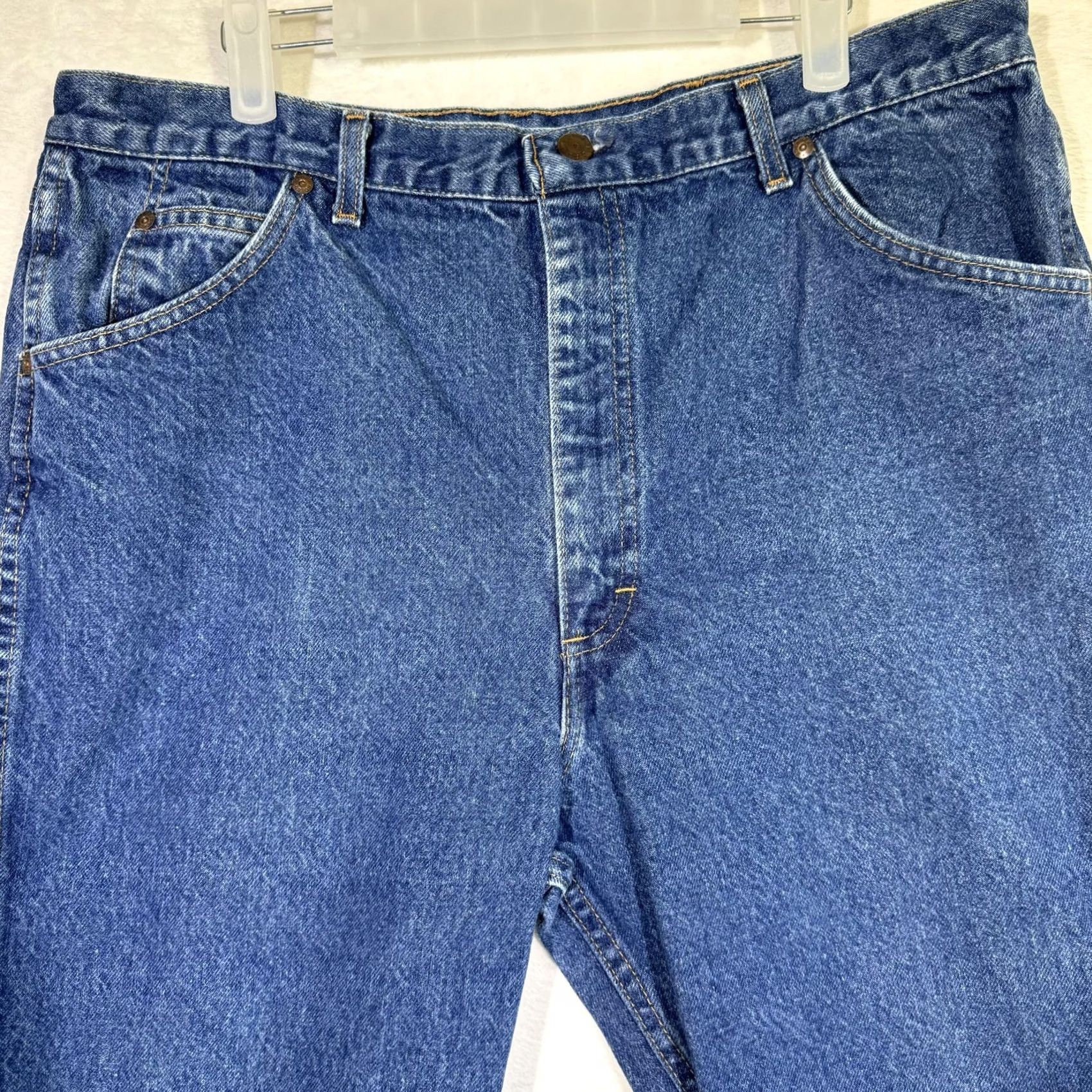 Vintage VINTAGE Roebucks Jeans Mens 34x34 Blue Denim Made USA High Rise Straight 90s Mens Jeans Size US 38 / EU 54 - 4 Thumbnail