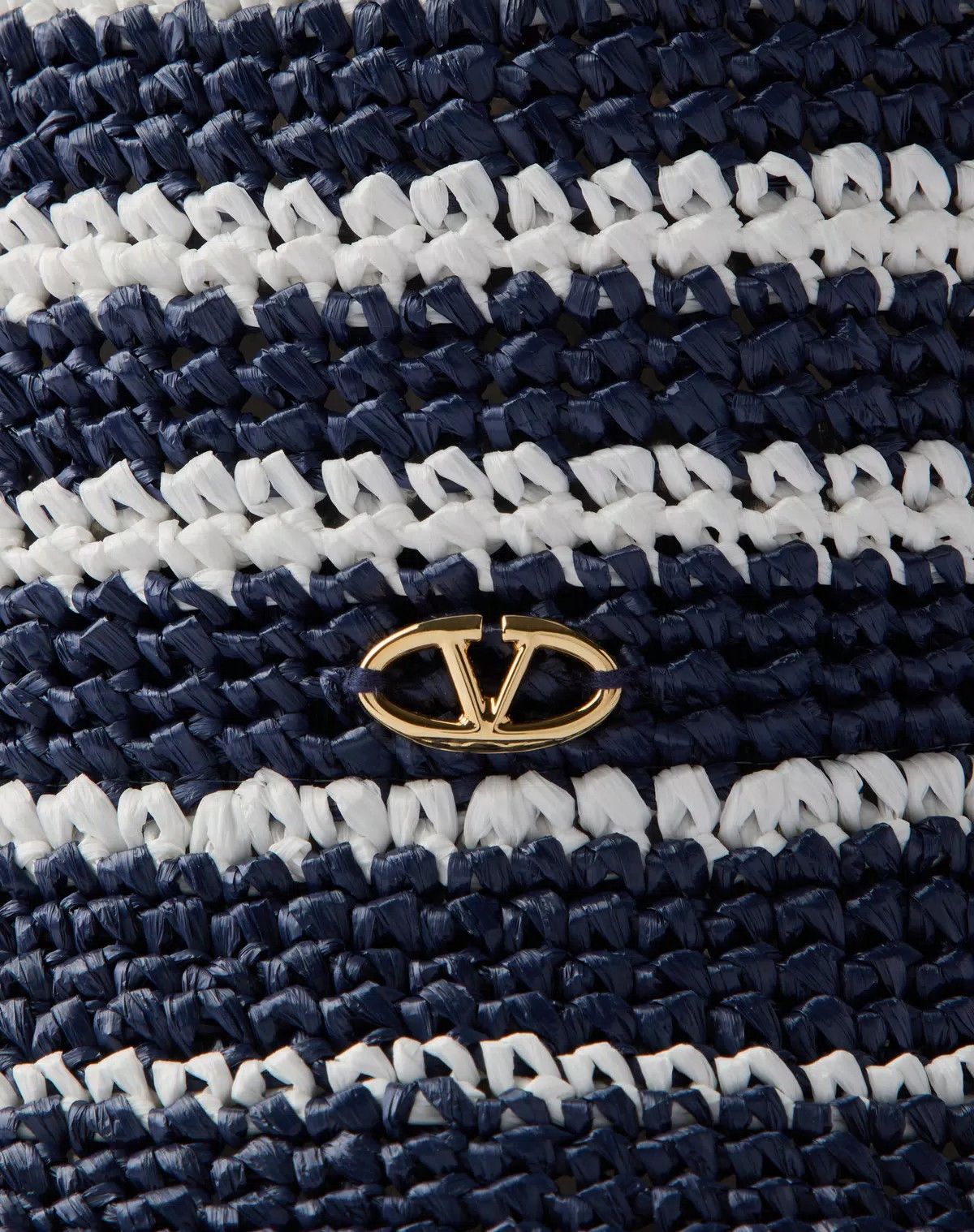 Valentino oc11z0725 Size:Medium/Bucket Hat In Raffia in Blue/white Size ONE SIZE - 4 Thumbnail