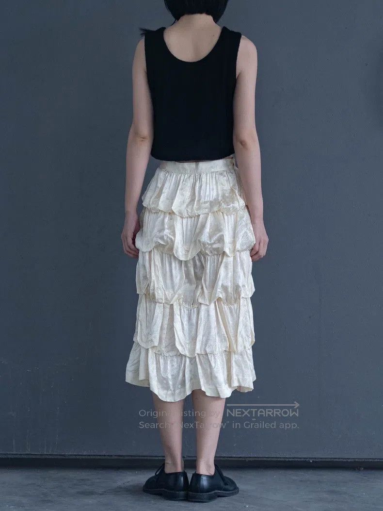 Comme des Garcons Comme Des Garcons size M Off-white polka dot satin tiered Size 23" - 4 Thumbnail
