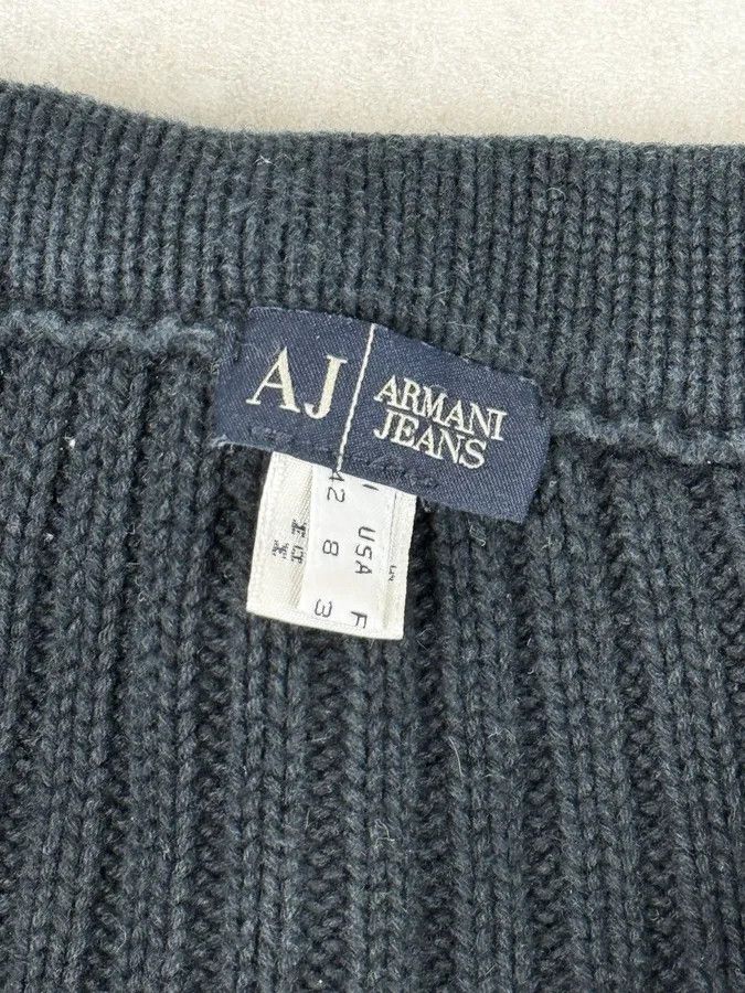 Armani Armani Navy Buttoned Turtleneck Wool Sweater Size S / US 4 / IT 40 - 10 Thumbnail