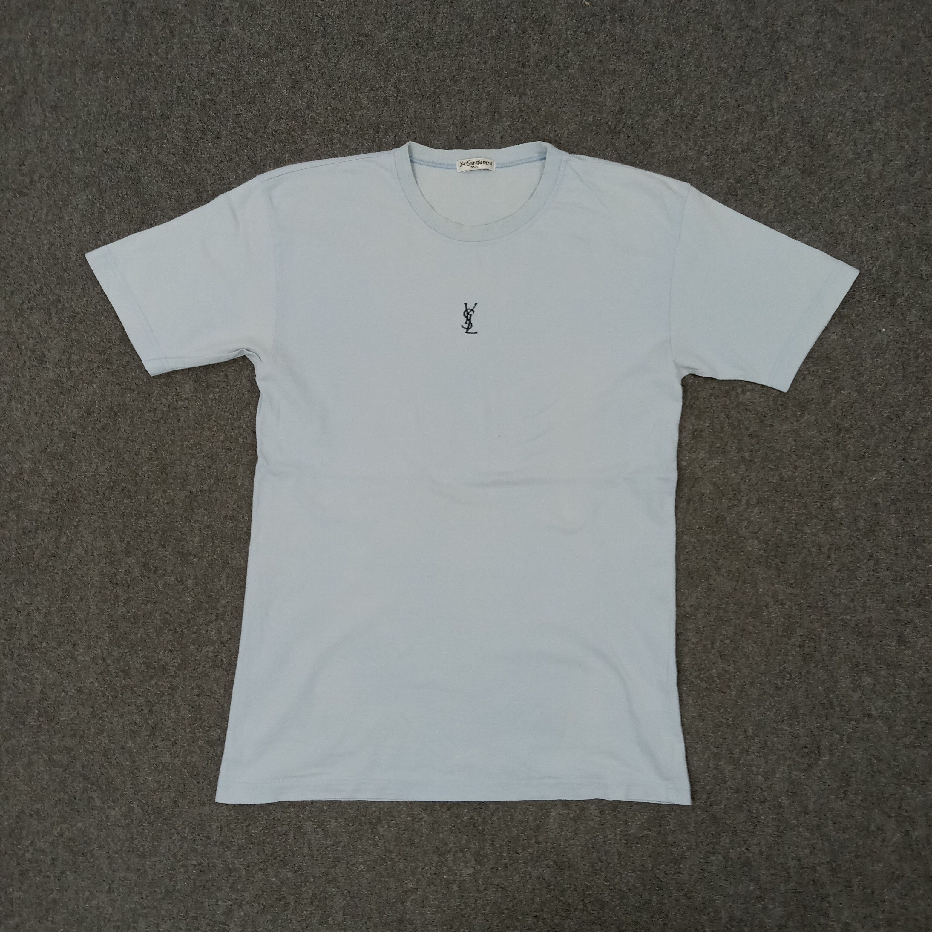 Vintage × Yves Saint Laurent Yves Saint Laurent Italian Brand Center Logo Tshirt Size US M / EU 48-50 / 2 - 1 Thumbnail