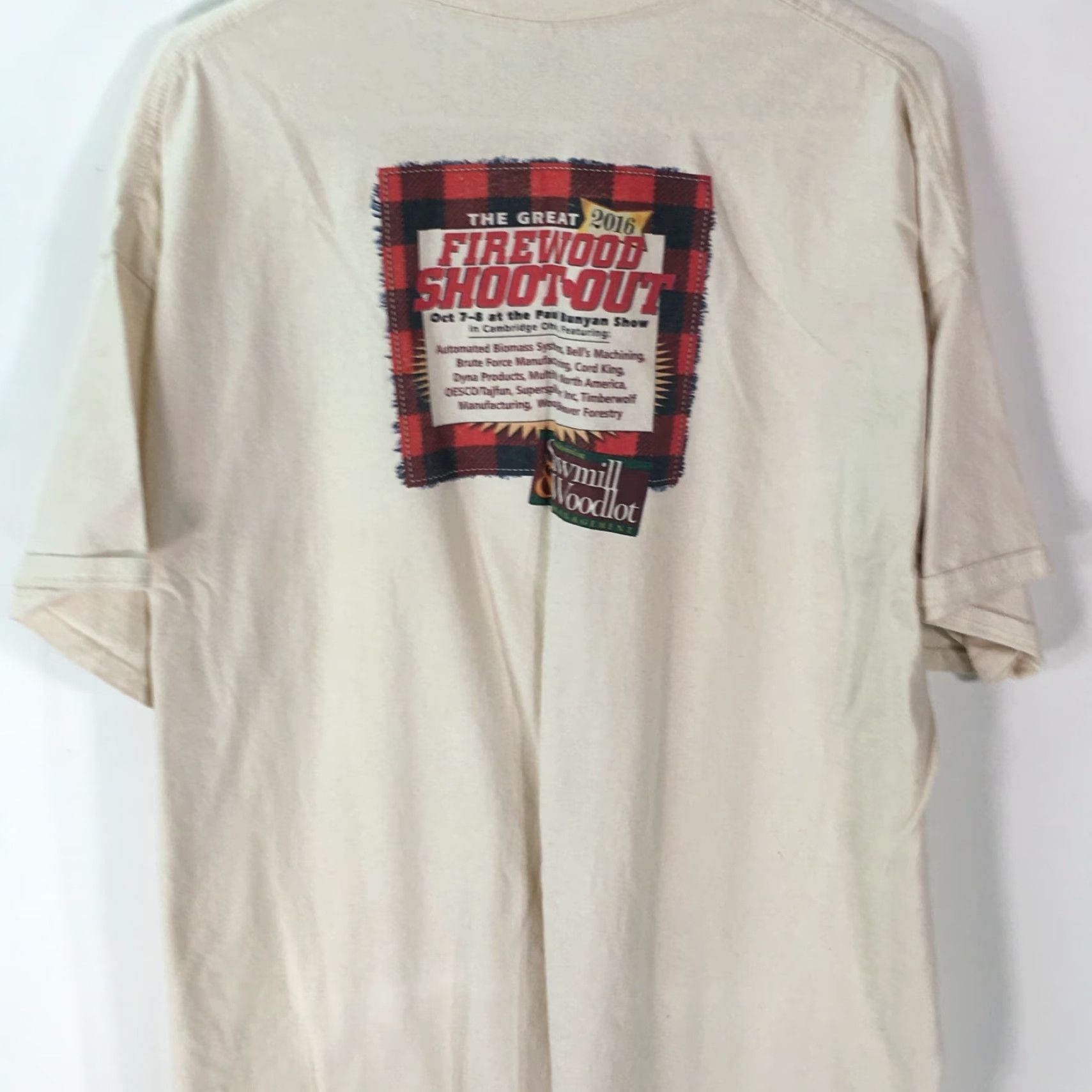 Gildan Gildan Men's T-Shirt Size XXL Crew Neck Short Sleeve Beige Firewood Shoot Out Graphic Casual Summer Fall Winter Size US XXL / EU 58 / 5 - 2 Thumbnail