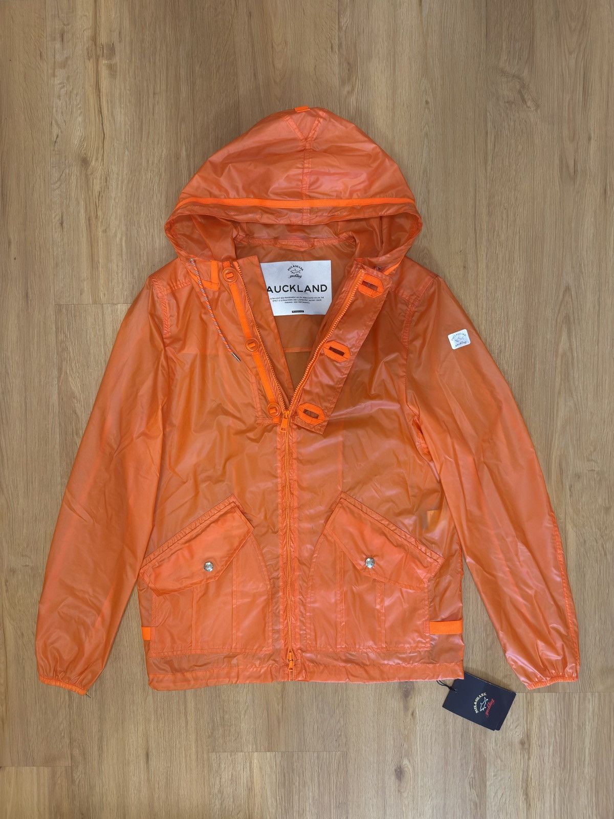 Paul & Shark Paul & Shark Auckland Orange Nylon Hooded Rain Jacket Size US M / EU 48-50 / 2 - 1 Thumbnail