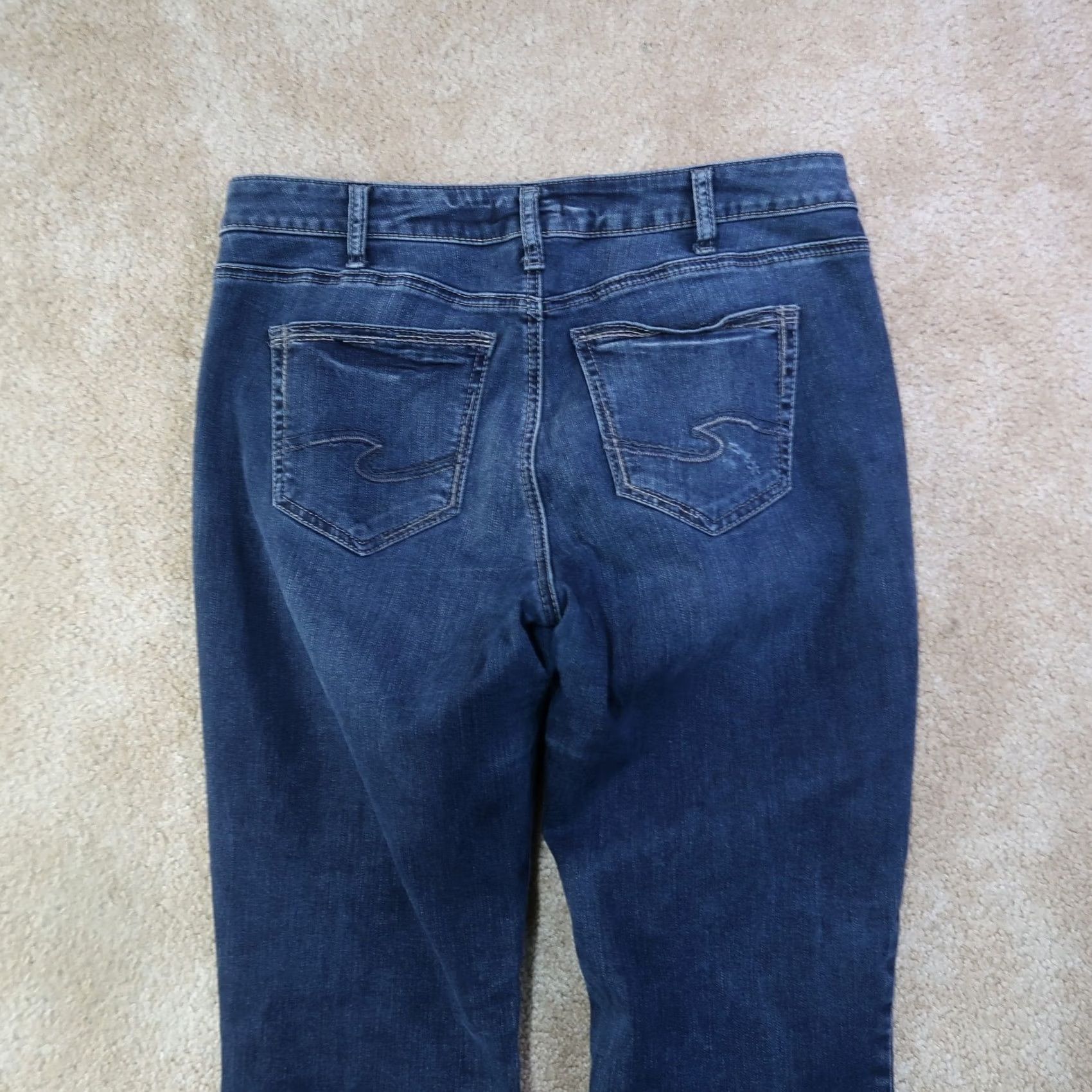 Silver Jeans Co. VINTAGE Silver Suki Mid Slim Bootcut Jeans Women 34x33 Blue Denim Pants Stretch Jeans Womens 34x33 Blue Denim Boots Cut Slim fit Size 24" / US 00 / IT 34 - 6 Thumbnail