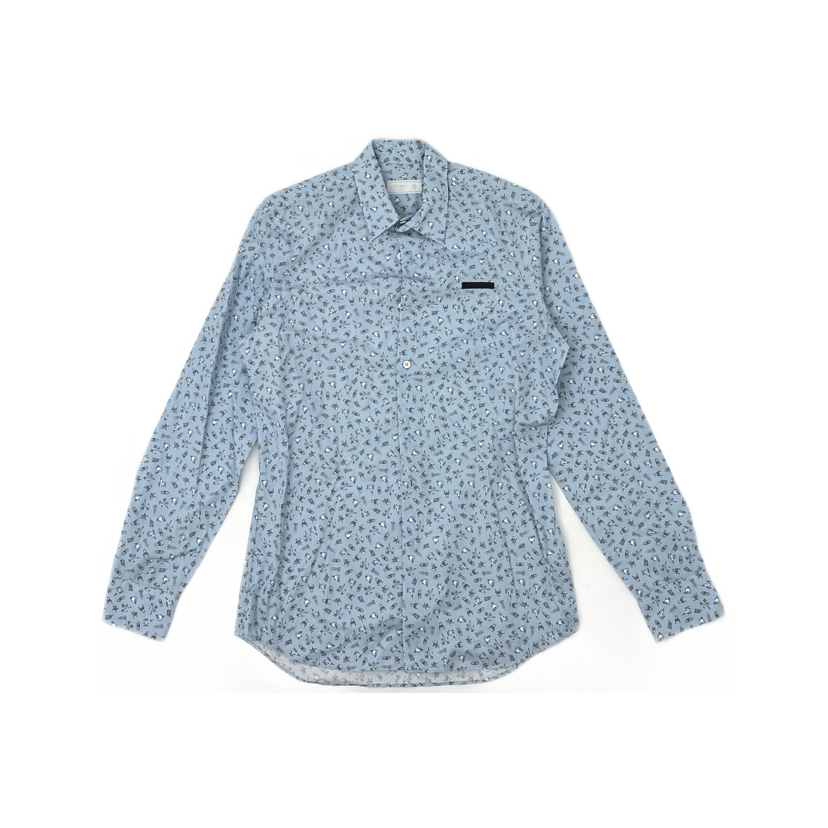 Prada Prada Space Print Long Sleeve Shirt Size S Size US S / EU 44-46 / 1 - 1 Thumbnail