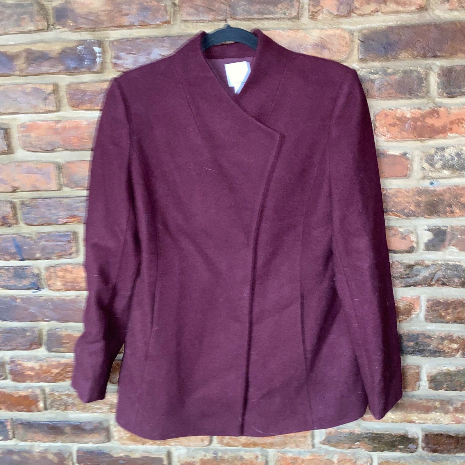 Other Halogen Burgundy Wool Blend Wrap Jacket Pea Coat Size Small Size S / US 4 / IT 40 - 1 Thumbnail