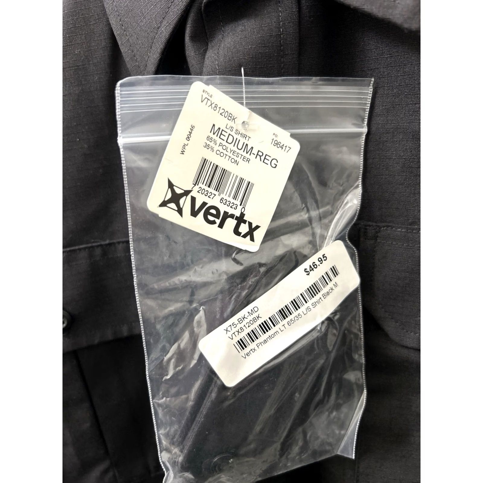 Vintage Vertx Shirt Mens M Black Tactical Button-Up Long Sleeve Pockets Canvas Polyester Breathing Stretch Casual Outdoor Regular Collar-Down Size US M / EU 48-50 / 2 - 5 Thumbnail