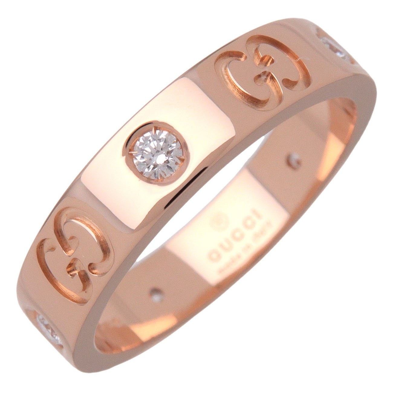 Gucci Gucci Icon Band Diamond Ring 18K Rose Gold Size ONE SIZE - 1 Thumbnail