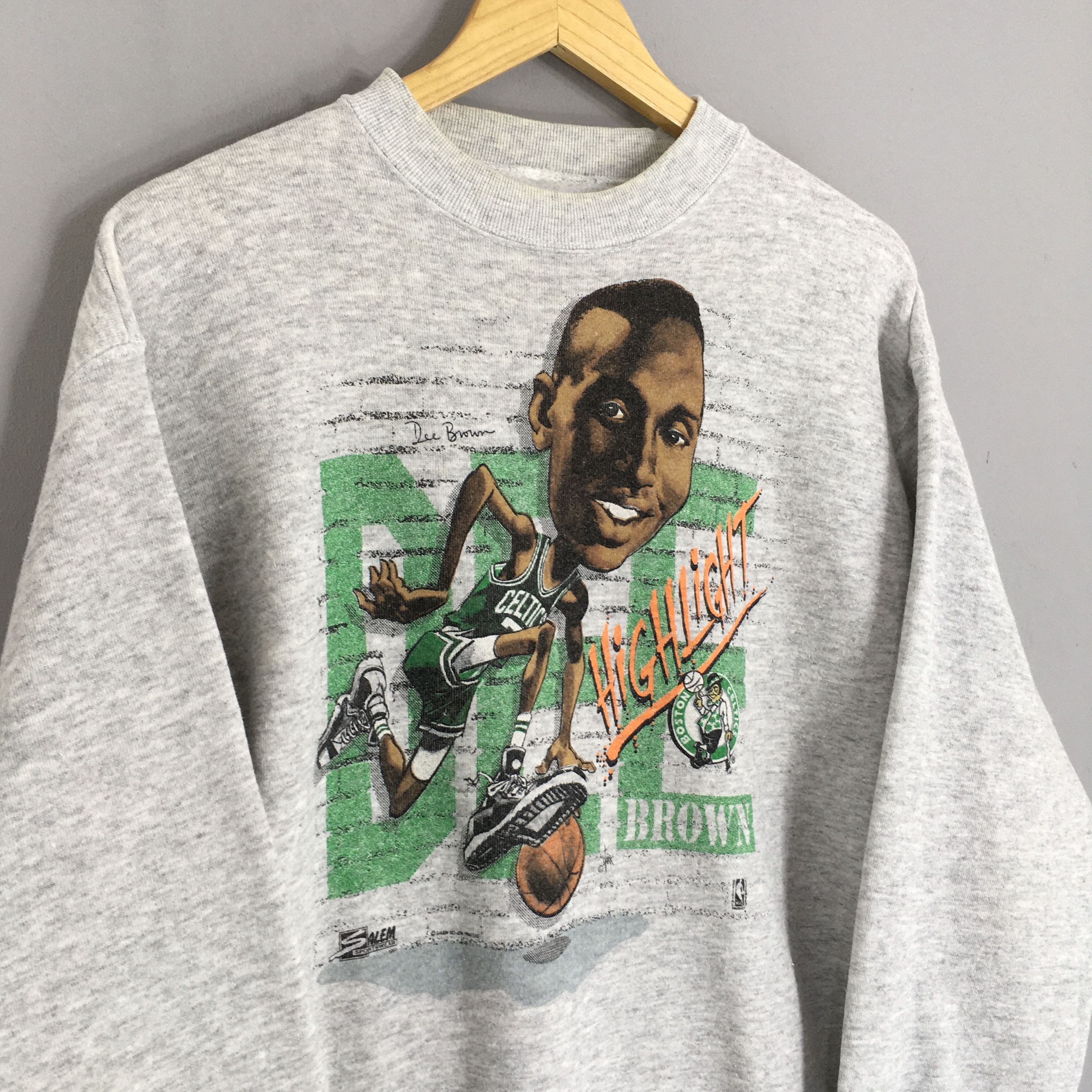 NBA × Salem Sportswear RARE Vintage 90s Boston Celtics NBA Sweatshirt Large Size US L / EU 52-54 / 3 - 3 Thumbnail