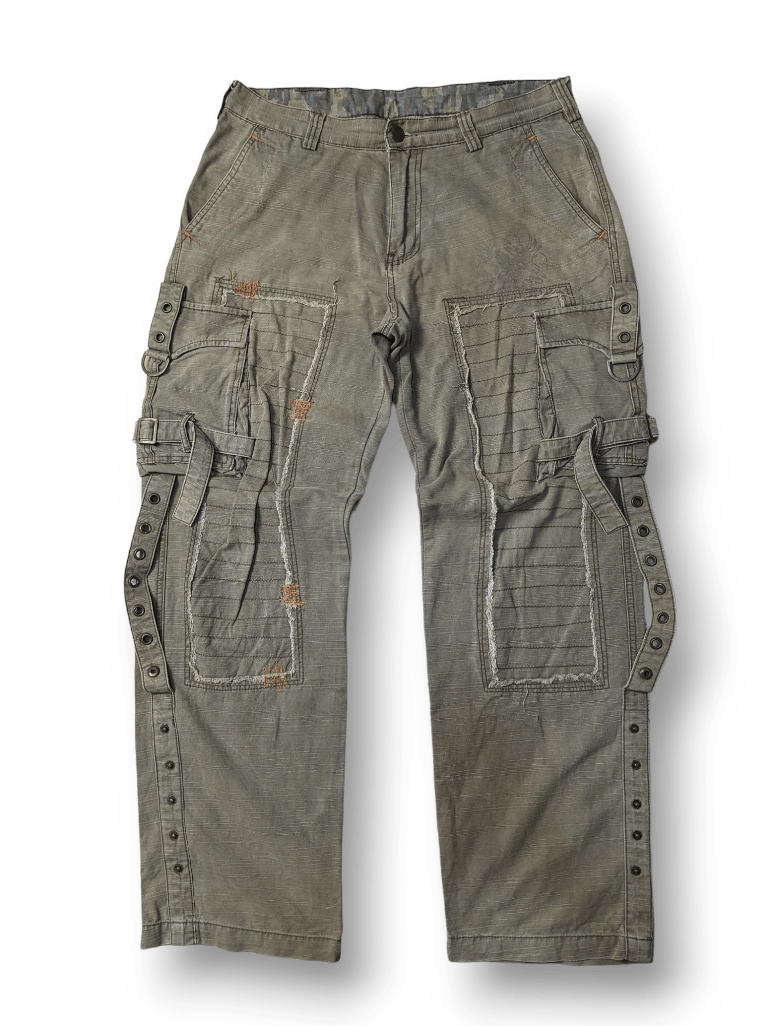 image of Archival Clothing x Free Style Tactical Bondage Cargo Pants in Army Green (Size 34)