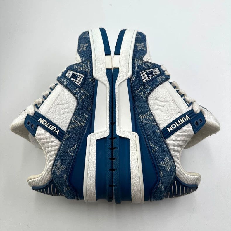 Louis Vuitton Louis Vuitton Trainer Blue and White Denim Casual Shoes Size US 6 / IT 36 - 6 Thumbnail