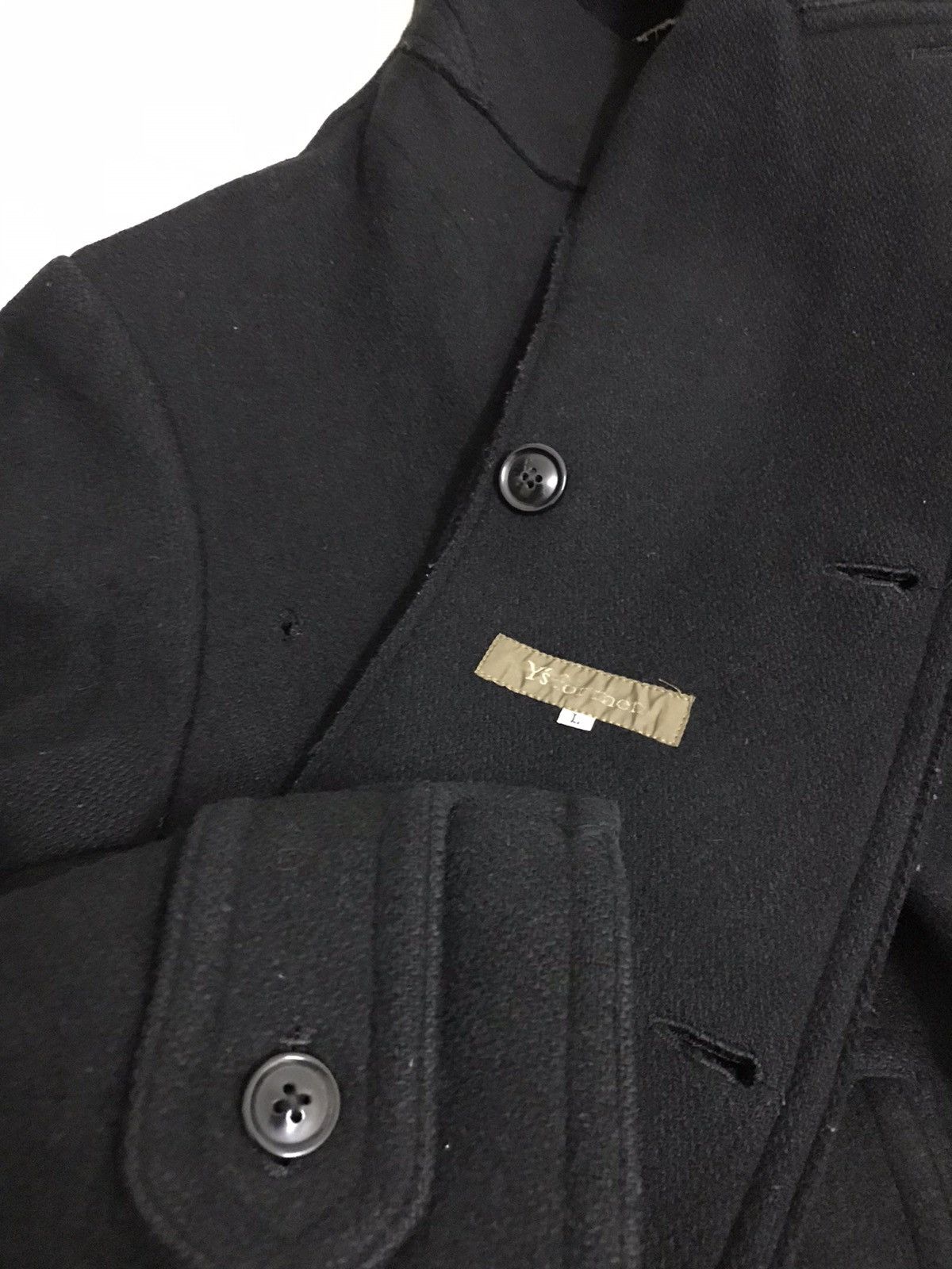 Yohji Yamamoto Yohji Yamamoto Black Wool Double Breasted Long Coat Size US L / EU 52-54 / 3 - 4 Thumbnail