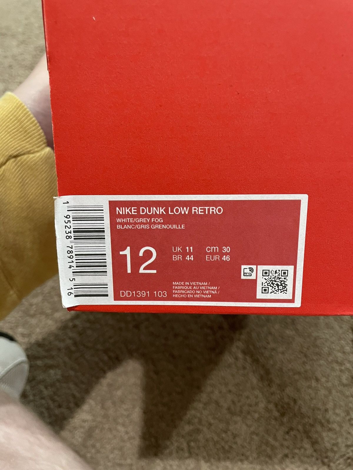 Nike Nike Dunk Low size 12 Grey Fog Size US 12 / EU 45 - 10 Thumbnail