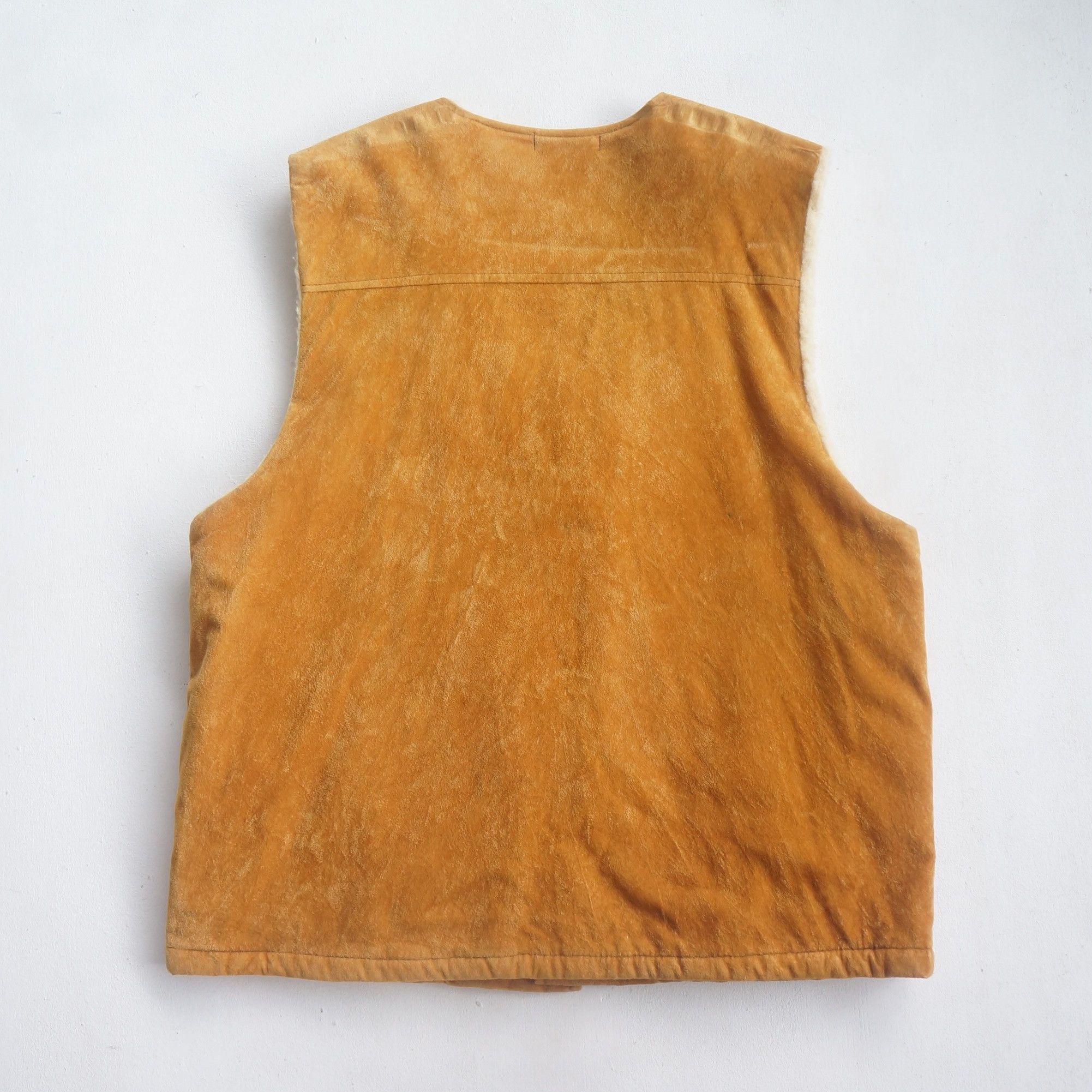 Japanese Brand Light Brown Suede Vest Sherpa Lined Size M / US 6-8 / IT 42-44 - 2 Thumbnail