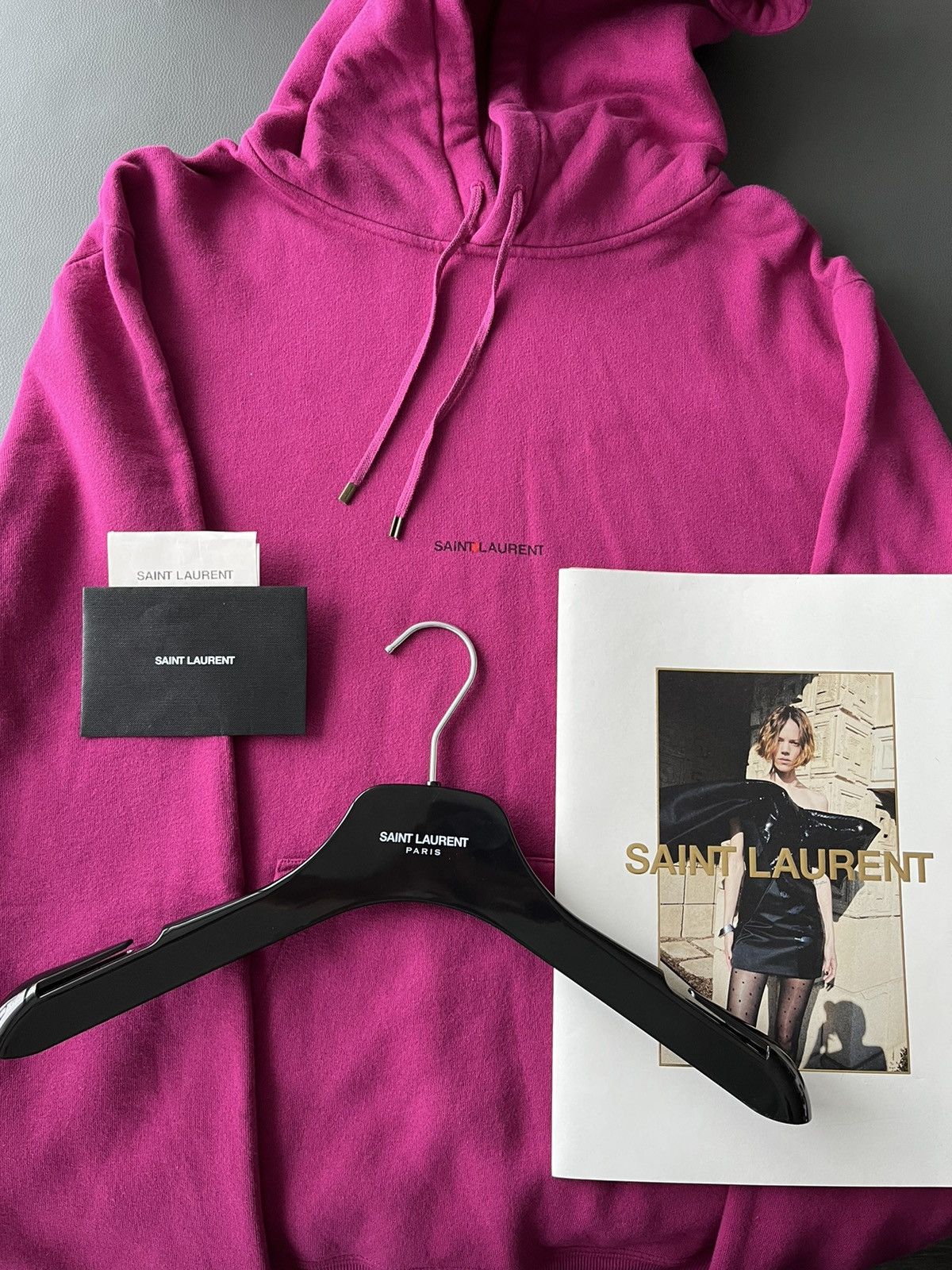 Hedi Slimane × Saint Laurent Paris × Yves Saint Laurent Rare Brand New Rive Gauche Saint Laurent Logo Hoodie Runway Size US XL / EU 56 / 4 - 11 Thumbnail