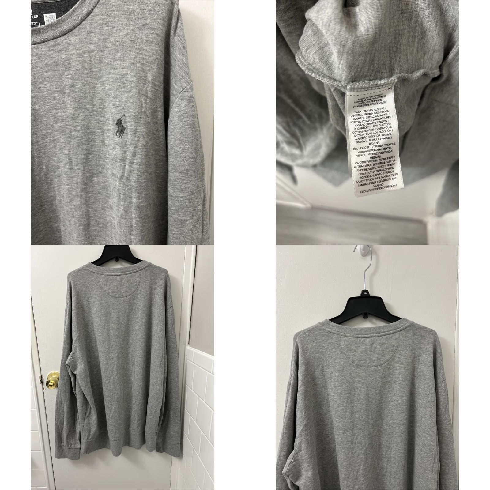 Ralph Lauren VINTAGE Polo Ralph Lauren Sweater Mens XL Gray Luxury Jersey Crewneck Pullover Size US XL / EU 56 / 4 - 8 Thumbnail