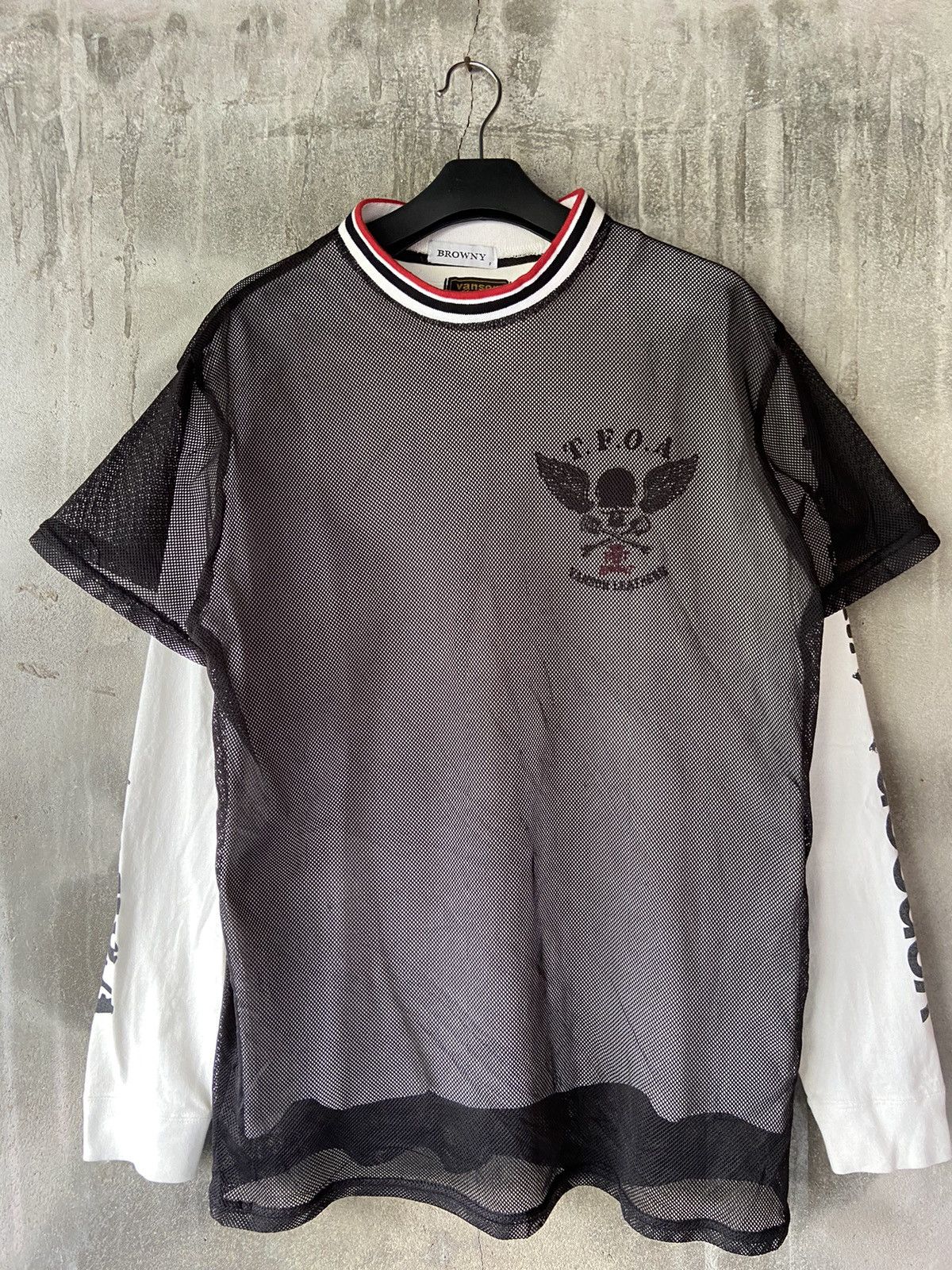 Beauty Beast × Hysteric Glamour × Japanese Brand BROWNY TEE OPEN KNIT 2 IN 1 VANSON X T.F.O.A LONG SLEEVE Size US L / EU 52-54 / 3 - 4 Thumbnail