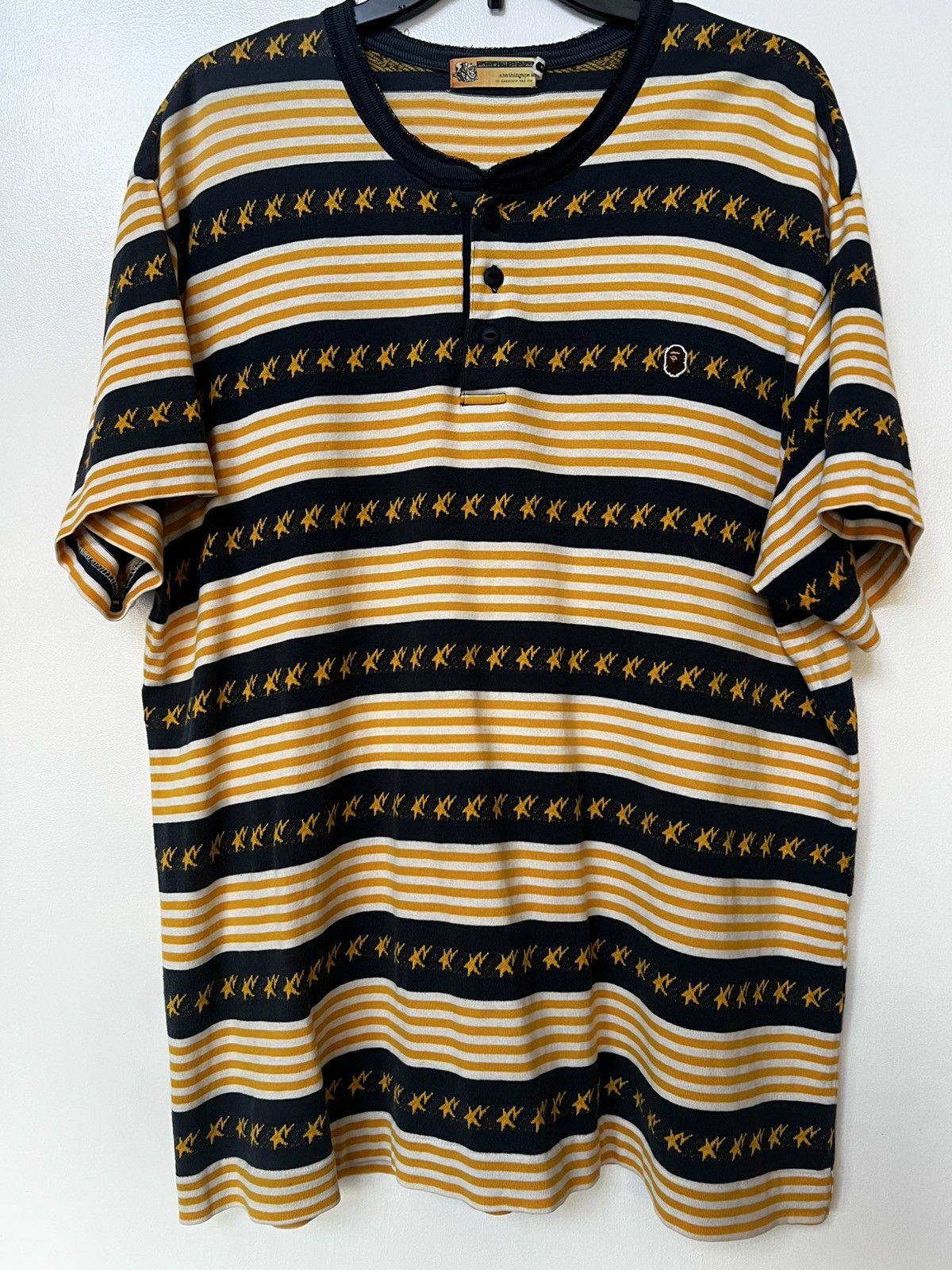 Bape Vintage Bape Blue and Yellow 1/4 Button Size US XL / EU 56 / 4 - 1 Thumbnail