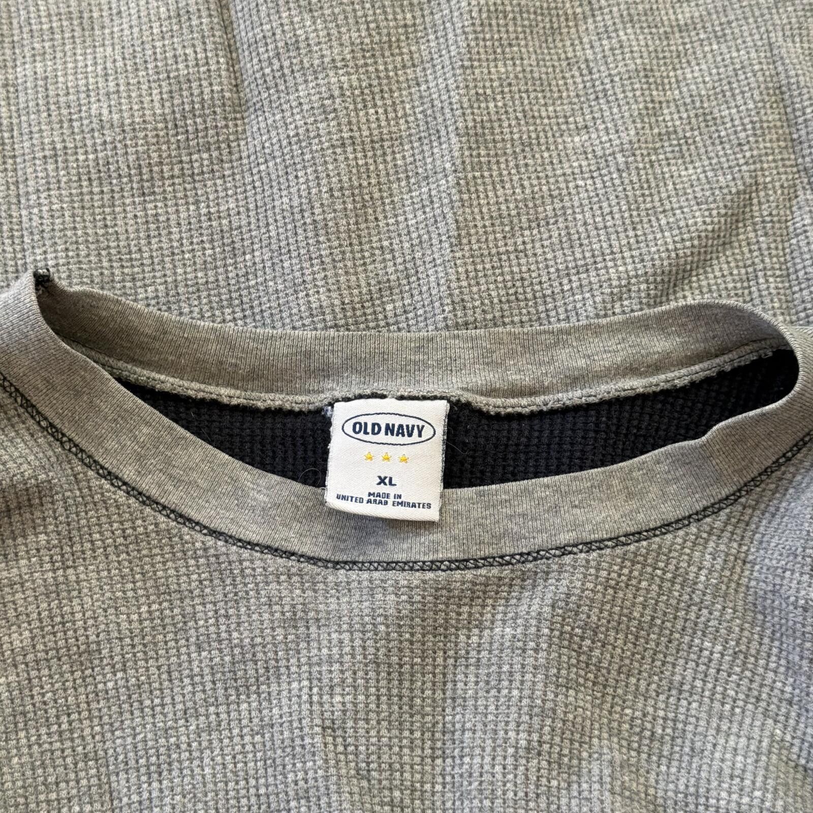 Old Navy Vintage Y2K Old Navy Grey Thermal Waffle Knit Long Sleeve XL Size US XL / EU 56 / 4 - 3 Thumbnail