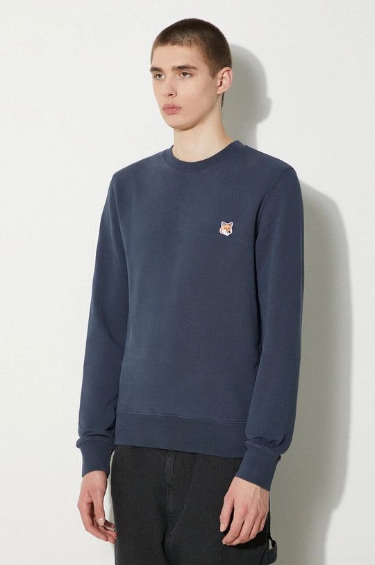 Maison Kitsune o1s22i1n1124 Fox Head Patch Sweatshirt in Blue Size US L / EU 52-54 / 3 - 4 Thumbnail