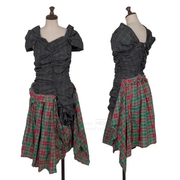 Comme des Garcons Comme Des Garcons Green Vintage Plaid Deform Dress Size XS / US 0-2 / IT 36-38 - 1 Thumbnail