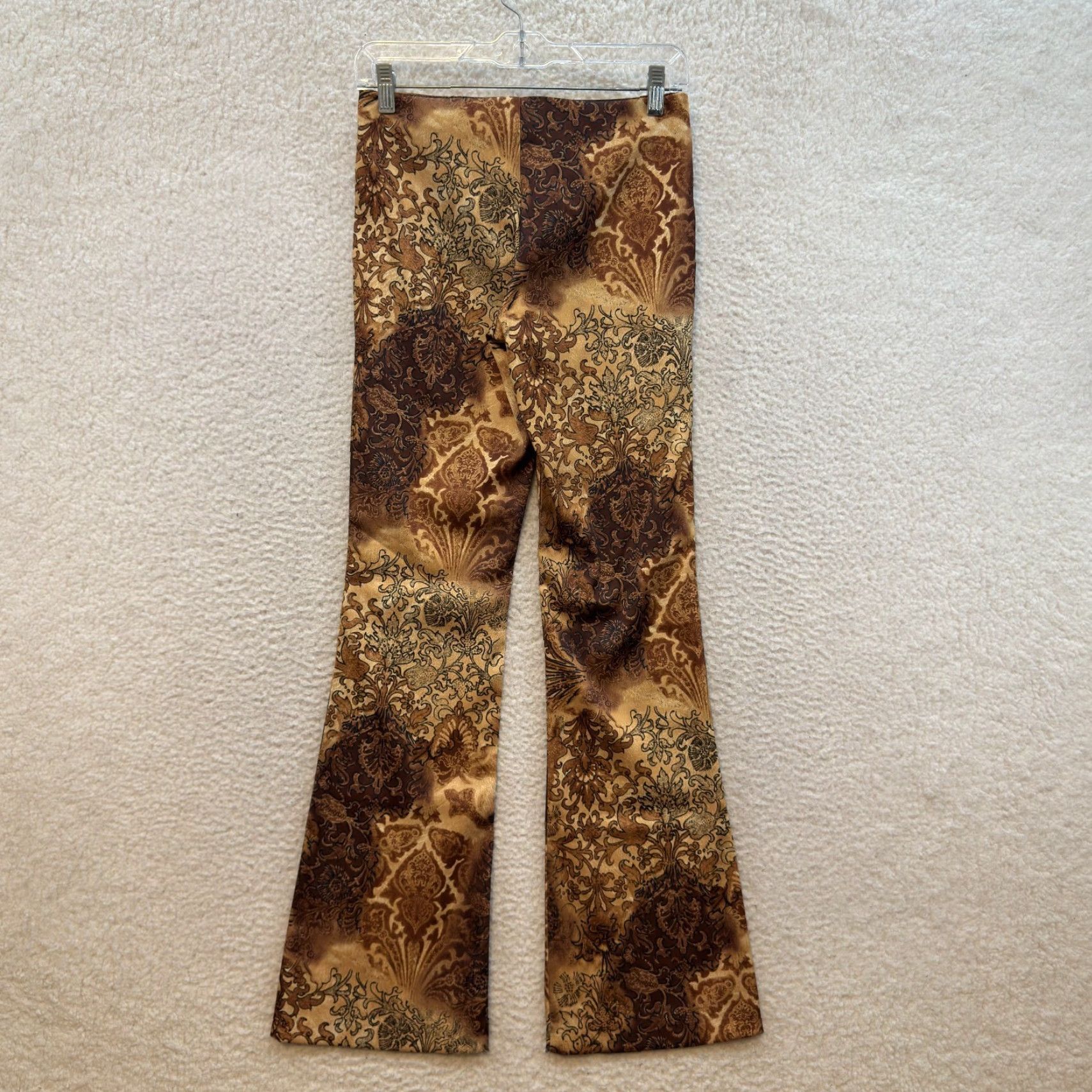 Vintage VINTAGE Rampage 90s Y2K Bootcut Flare Pants 4 Brown Pattern Boho Hippie Festival Womens 4 Women 26 Regular 32 Inseam Size 27" / US 4 / IT 40 - 2 Thumbnail