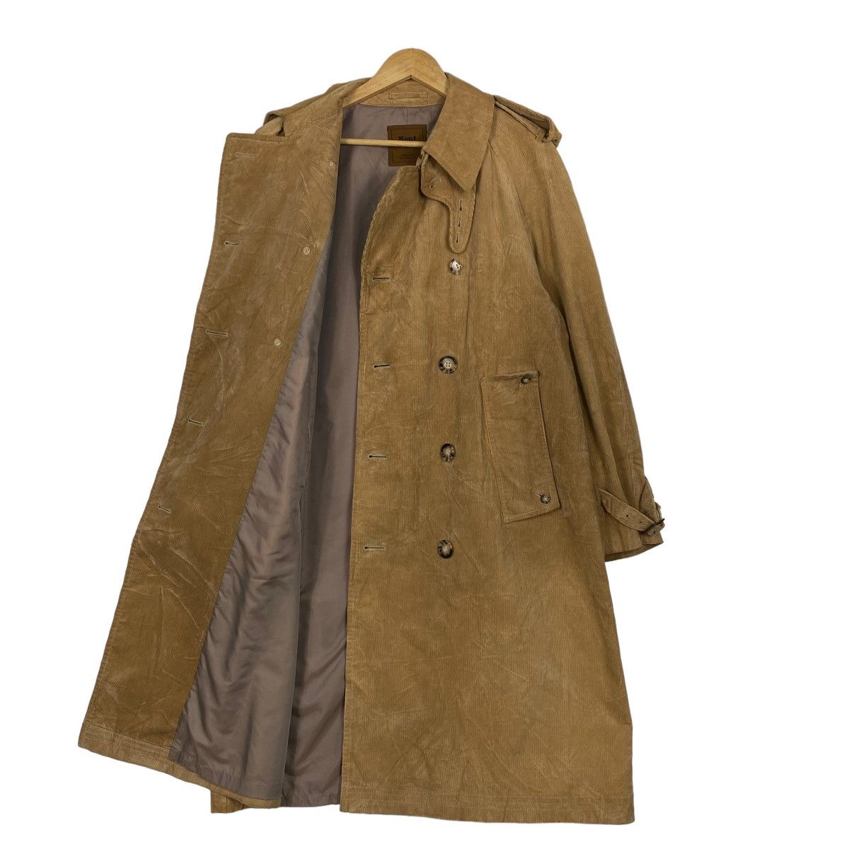 image of Takahiromiyashita The Soloist x Van Vintage 90’S Kent By Van Jac Long Coat Corduroy Jacket in Brown