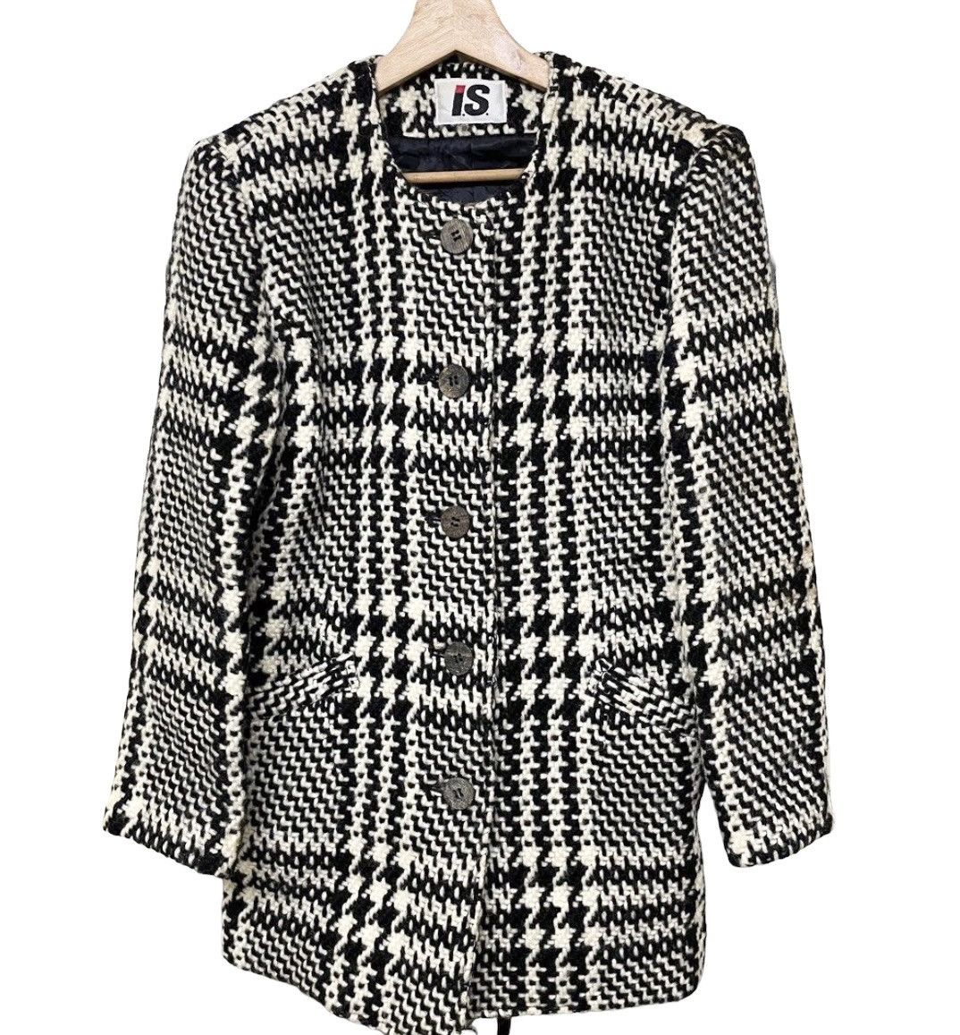 Issey Miyake × Japanese Brand × Vintage Vintage IS Issey Miyake Houndstooth Knit Women’s Coat Size S / US 4 / IT 40 - 1 Thumbnail
