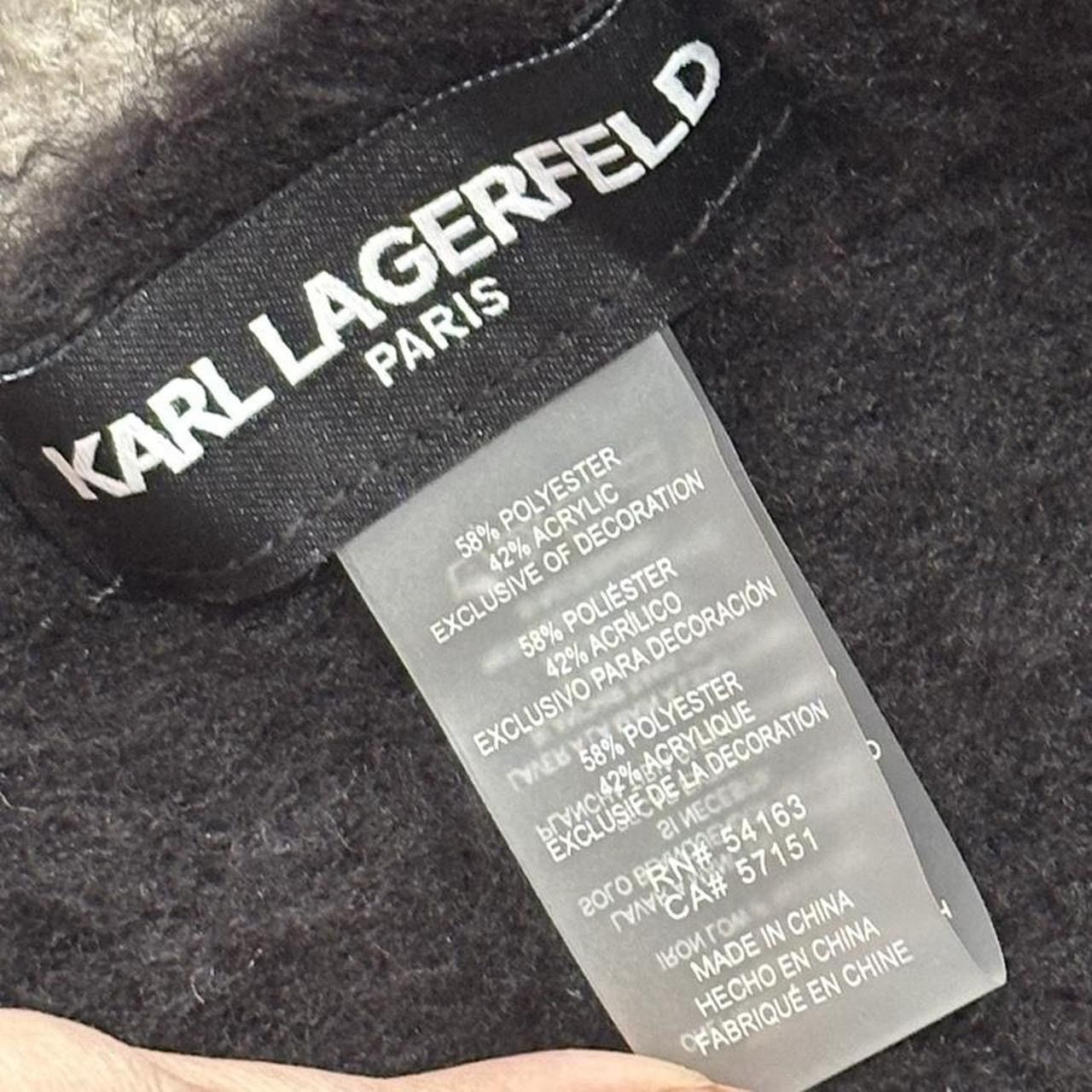 Karl Lagerfeld Karl Lagerfeld black scarf with embroidered details Size ONE SIZE - 4 Thumbnail