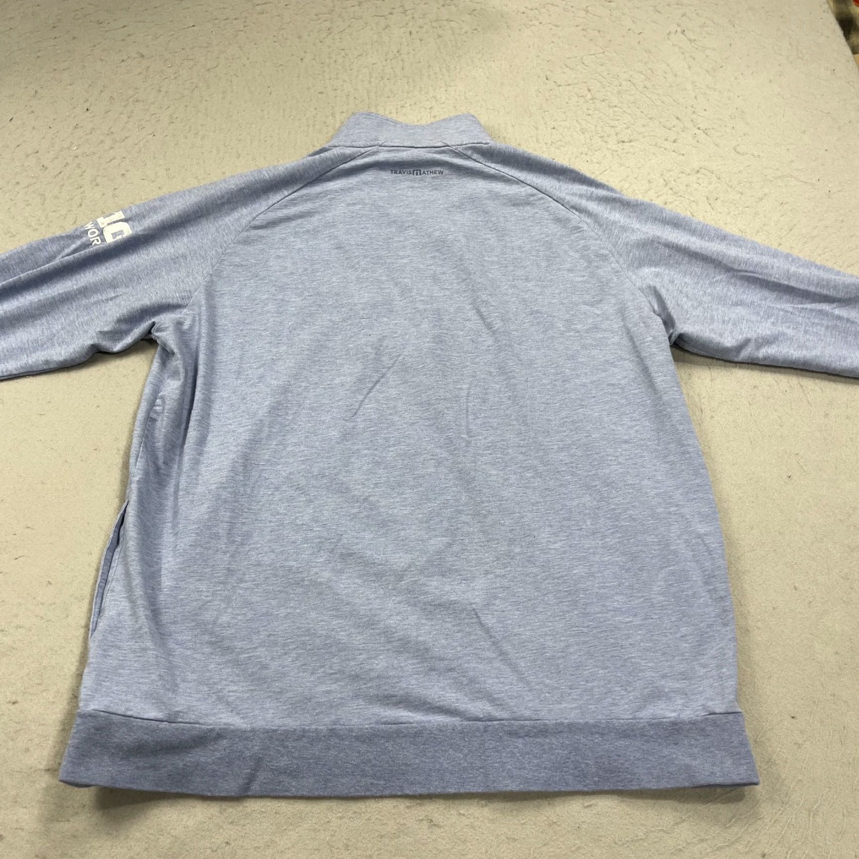 TravisMathew Travis Mathew Jacket Mens Large Blue 1/4 Zip Pullover Golf B1G Ten Network Logo Jacket Size US L / EU 52-54 / 3 - 6 Thumbnail