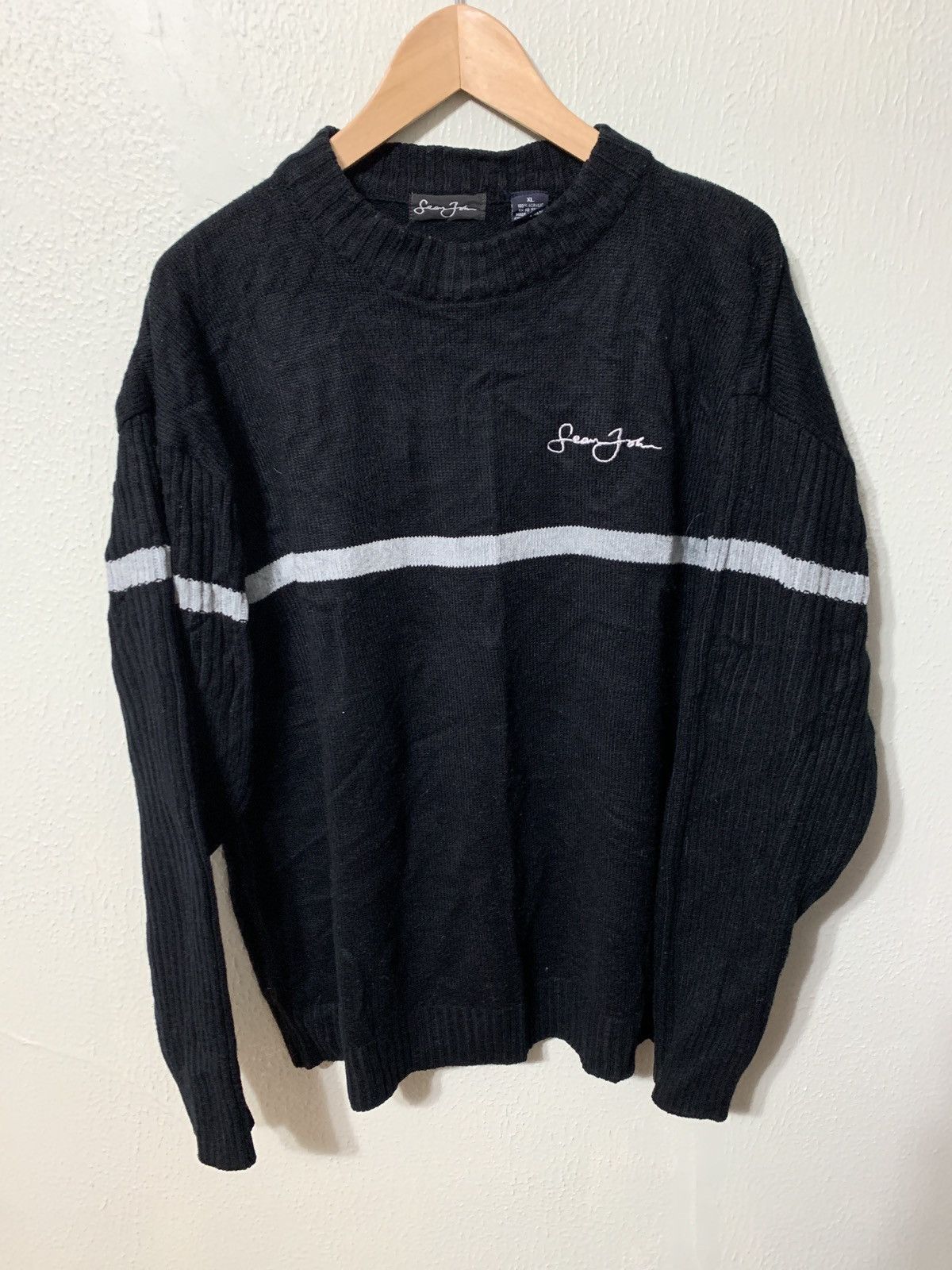 Vintage Vintage Sean John Spellout Knit Sweater Size US XL / EU 56 / 4 - 1 Thumbnail