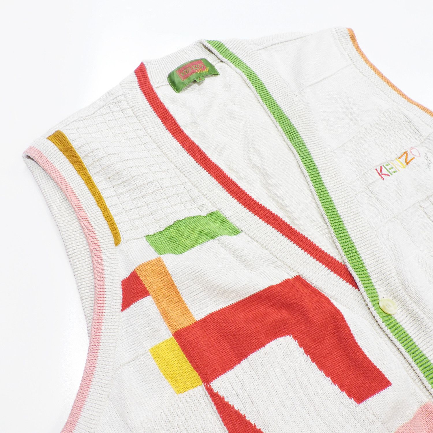 Kenzo KENZO GOLF GEOMETRY MULTICOLOUR KNIT VEST Size US XL / EU 56 / 4 - 7 Thumbnail