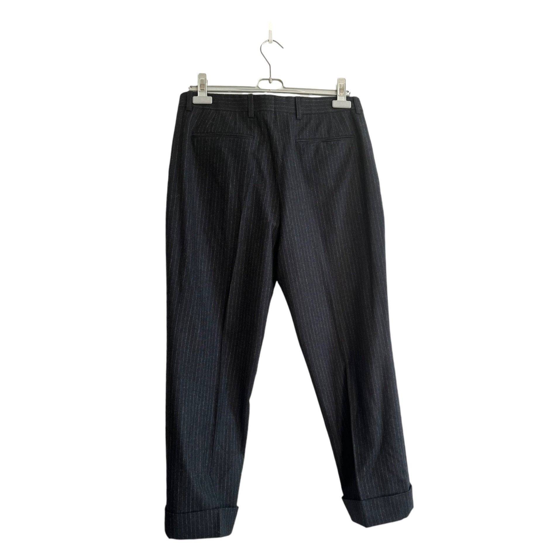 Dries Van Noten Dries Van Noten Pintriped wool/cashmere straight-leg cropped Size 30" / US 8 / IT 44 - 2 Thumbnail