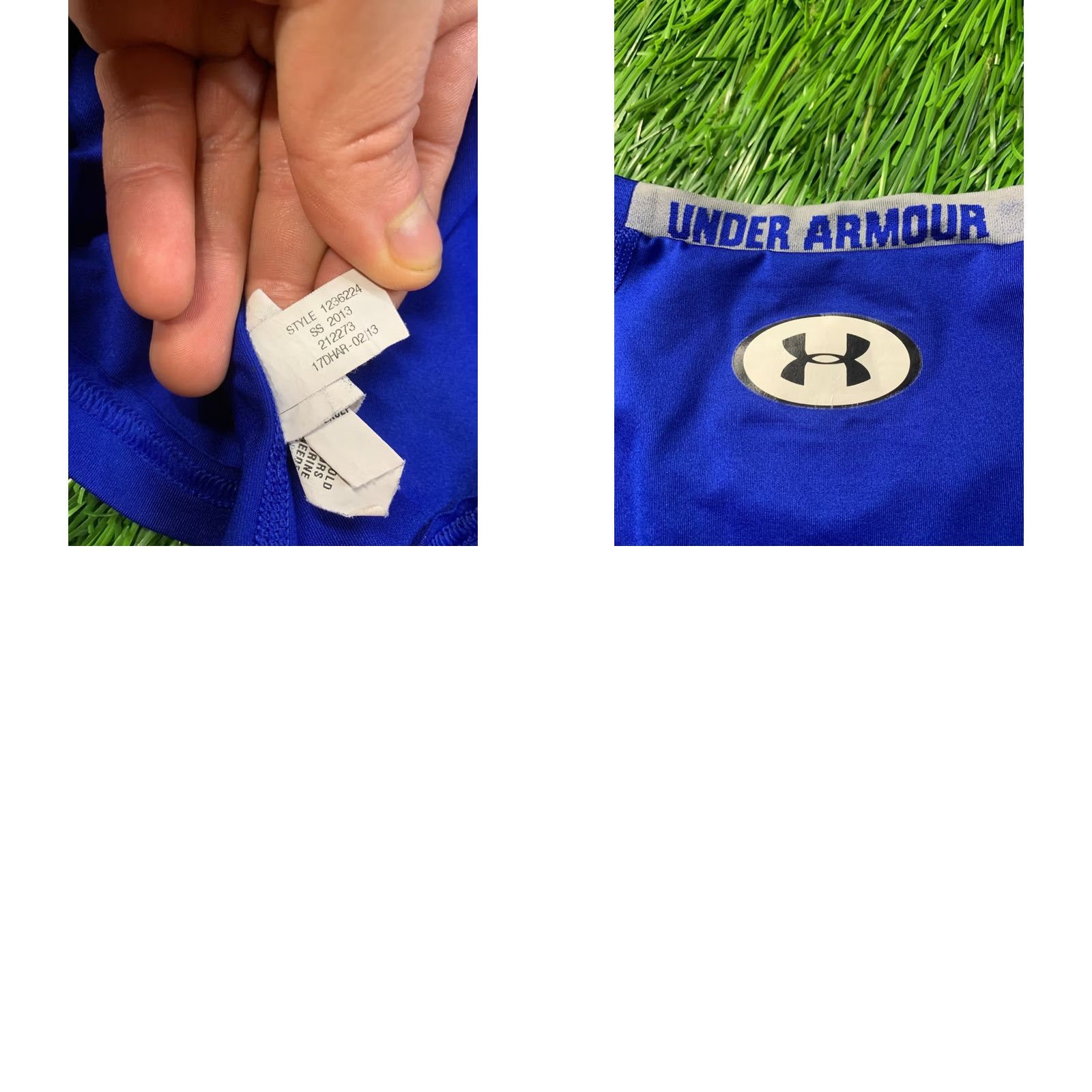 Under Armour Under Armour HeatGear Original 2013 Training Compression Shirt Jersey M Men Blue and Gray Short Sleeve Crew Neck 64 cm 40 cm Length Pit to Pit Size US M / EU 48-50 / 2 - 8 Thumbnail