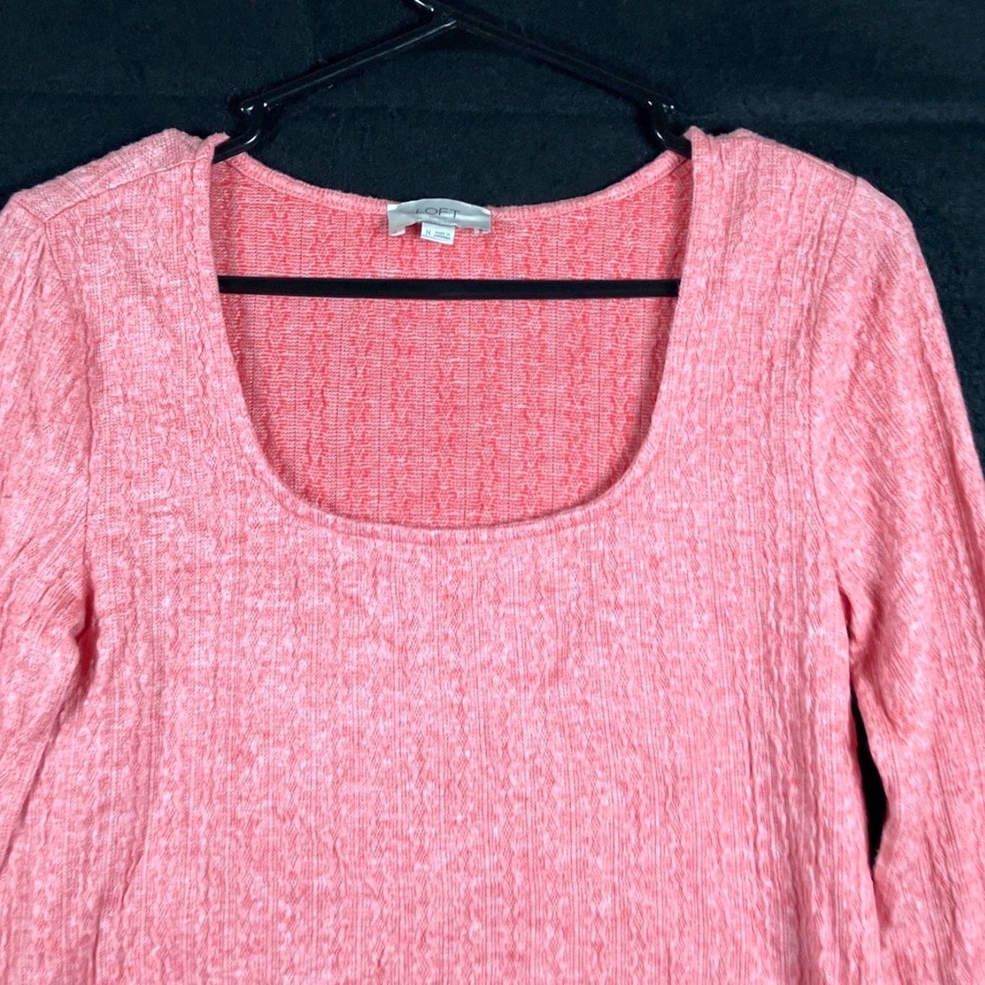 Loft LOFT Outlet Womens Blouse Pink Sleeve U Neck Long Sleeve Stretch Medium Shirt Womens Size M / US 6-8 / IT 42-44 - 2 Thumbnail