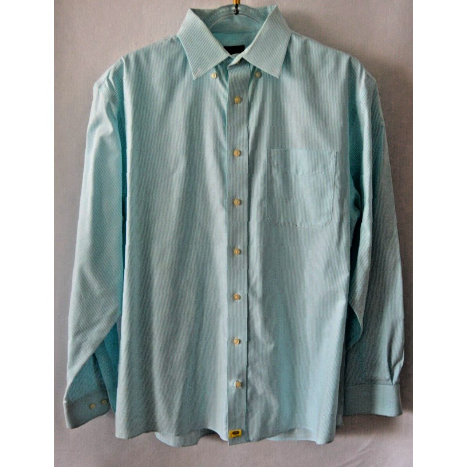Jos. A. Bank Jos A Bank Travelers Collection Shirt Men's XL Seafoam Green Striped Size US XL / EU 56 / 4 - 2 Thumbnail