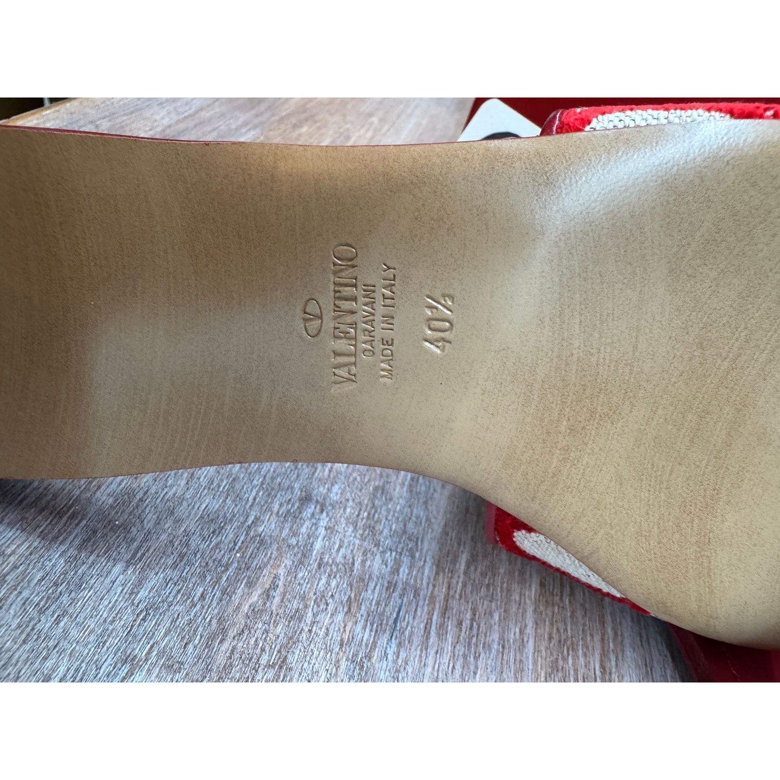 Valentino Valentino Garavani Red Ivory Jacquard Slides | Sz 40.5 | NIB Size US 10.5 / IT 40.5 - 3 Thumbnail