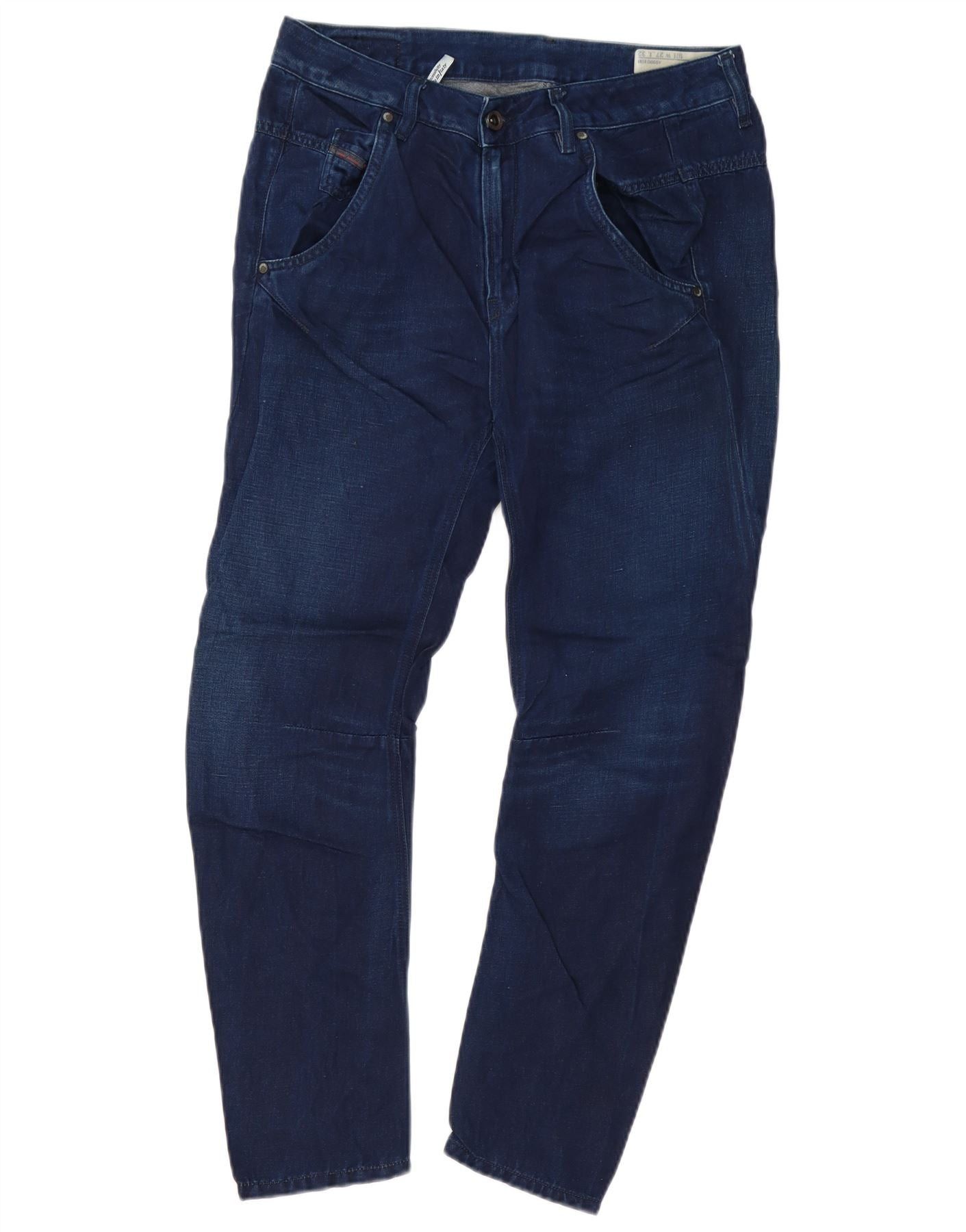 Diesel Mens Banana Slim Jeans W27 L32 Navy Blue Cotton Size US 27 - 1 Thumbnail